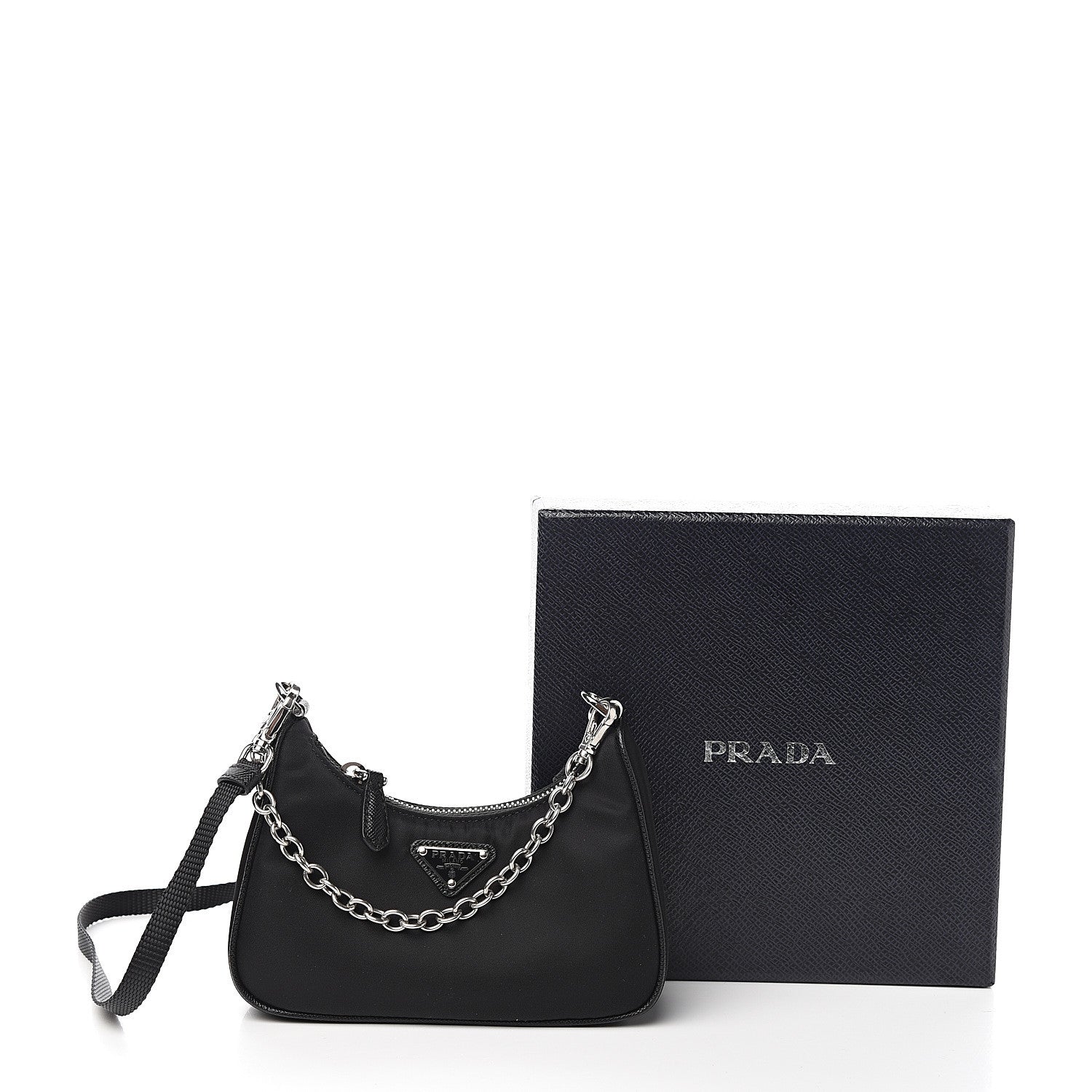 Prada Tessuto Nylon Mini Re-Edition 2000 Shoulder Bag Black 9 of 9