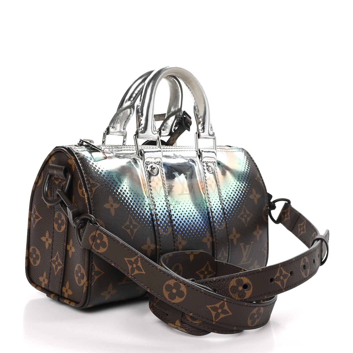 Louis Vuitton Metallic Monogram Portrait Keepall Bandouliere 25 Brown 3 of 9