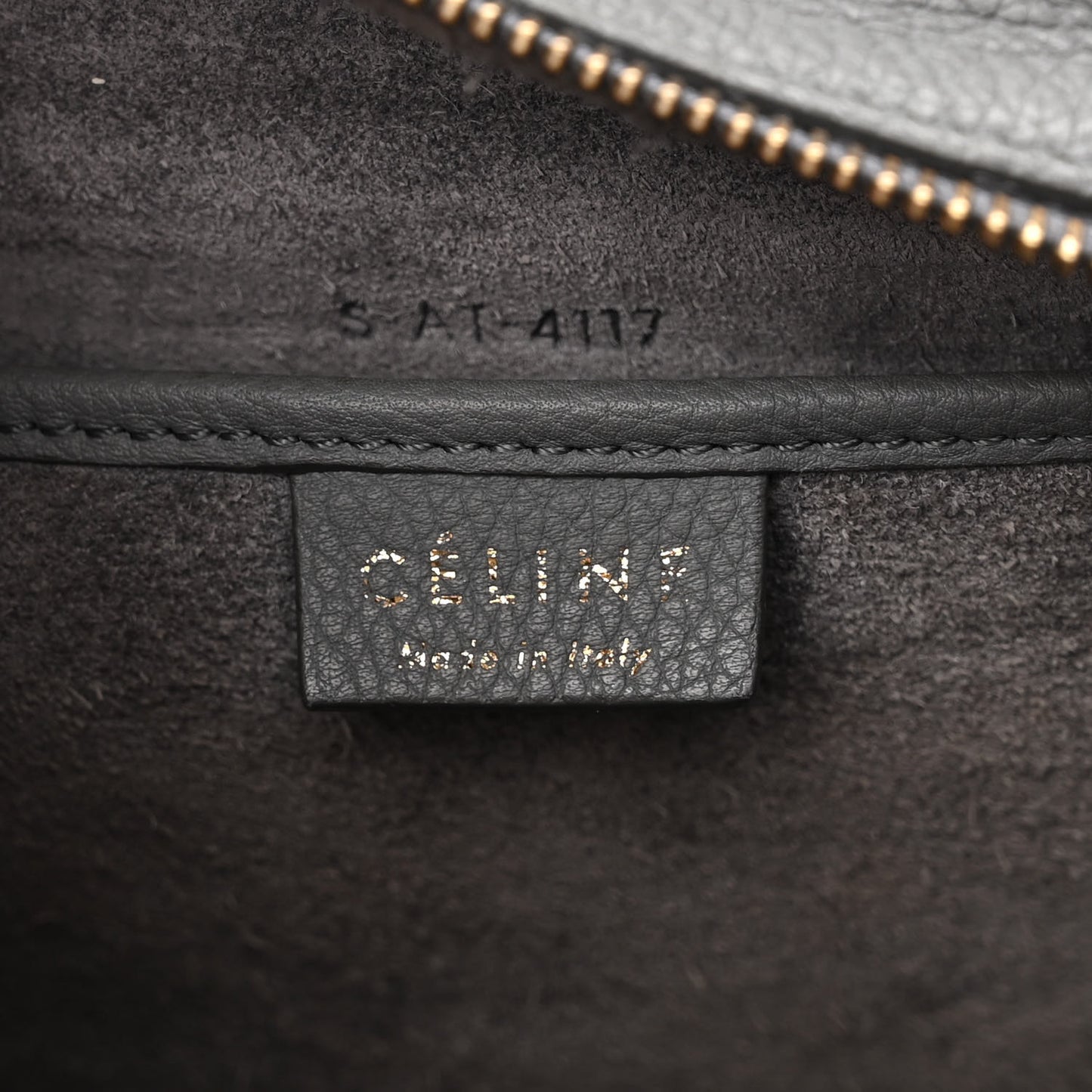 Baby Drummed Calfskin Nano Luggage Kohl