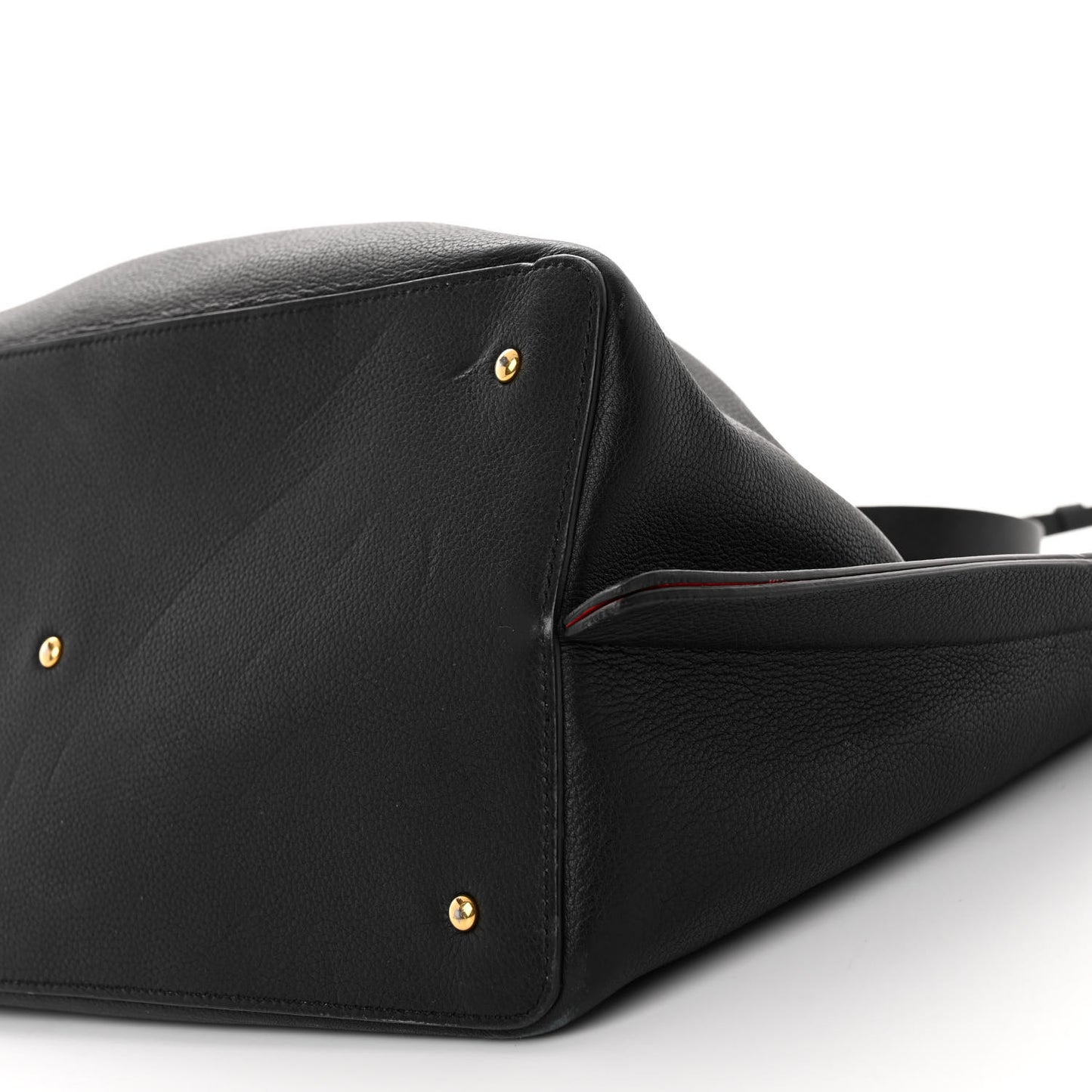 Grainy Calfskin Medium VLogo Escape Shopper Black
