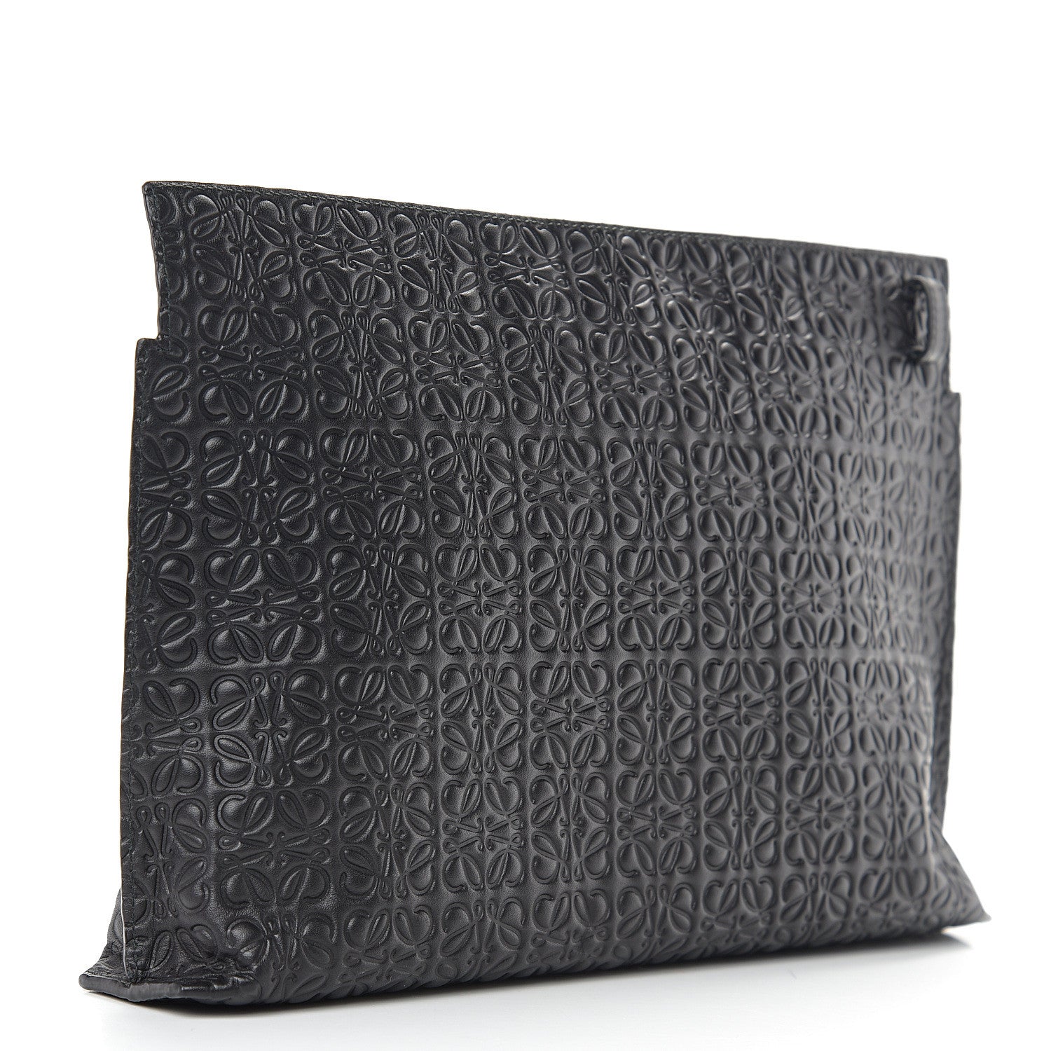Loewe Calfskin Embossed Repeat T Pouch Black 2 of 6