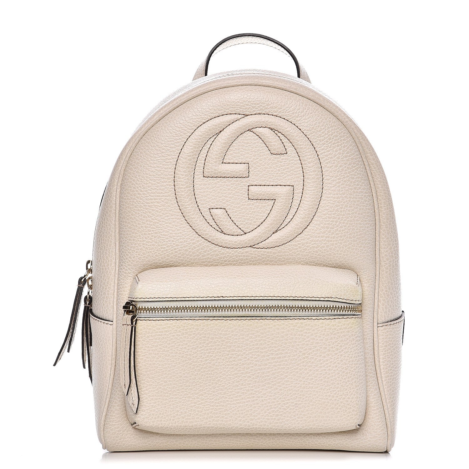 GUCCI Authentic Cream Leather Backpack GUCCI Bamboo Backpack Ivory 702101 Unisex Leather Daypack  main image 2