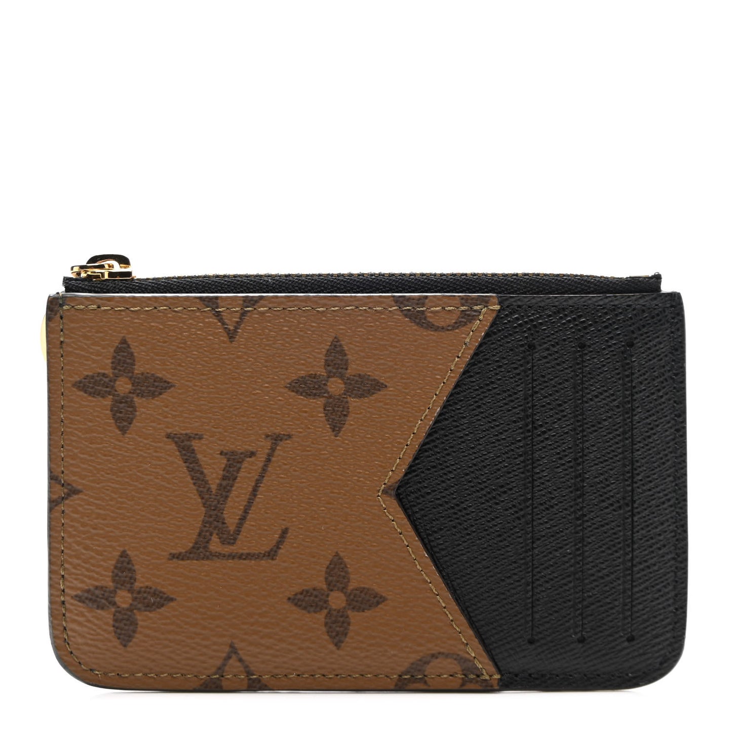 Reverse Monogram Zipped Romy Card Holder