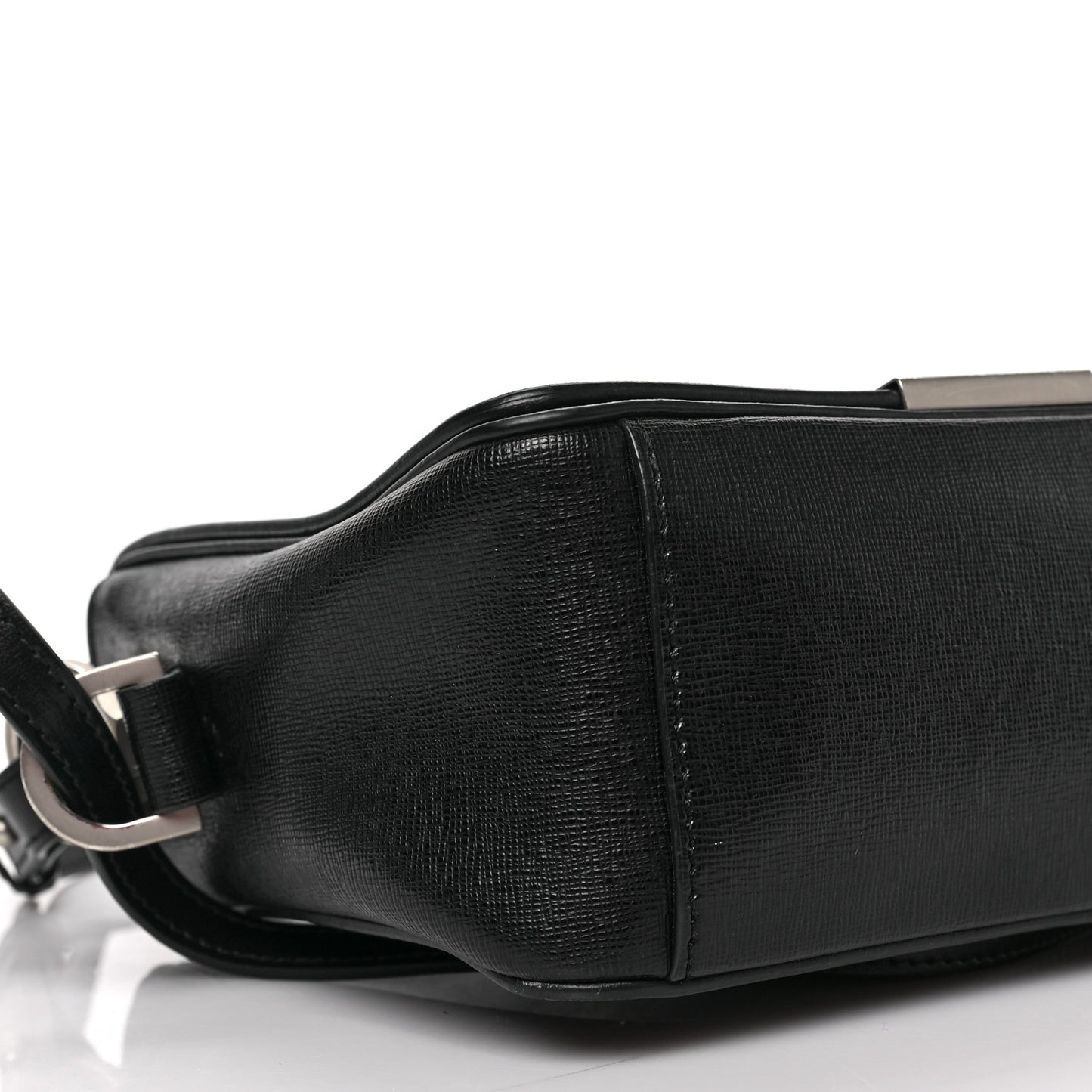 Calfskin Diag Flap Bag Black White