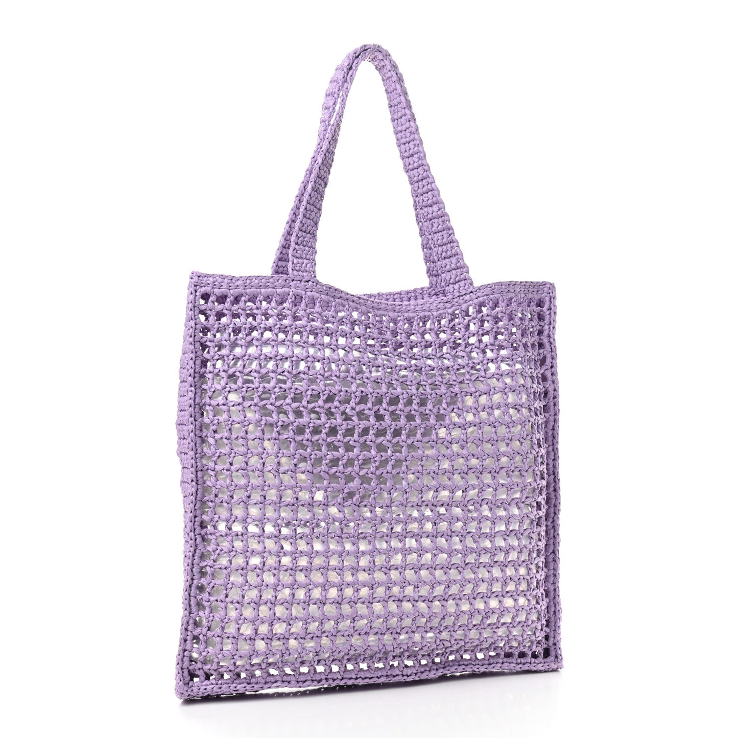 Yarn Raffia Effect Crochet Logo Embroidered Tote Bag Lilium