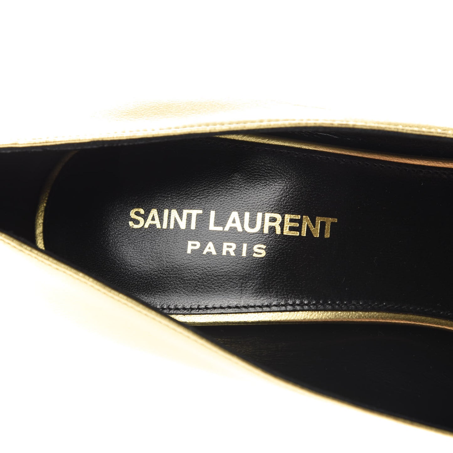 Metallic Calfskin Opyum 85 Pumps 39 Oro