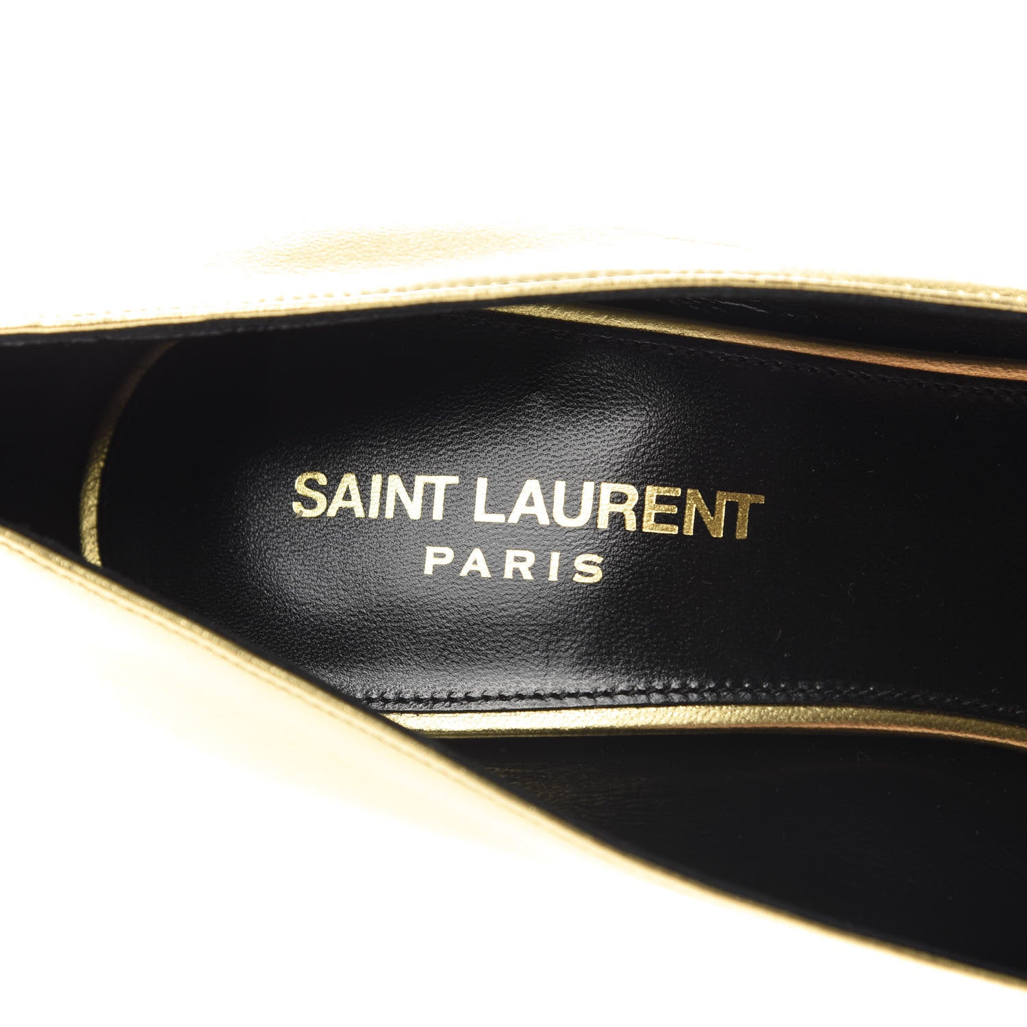 Saint Laurent Metallic Calfskin Opyum 85 Pumps 39 Oro 7 of 9