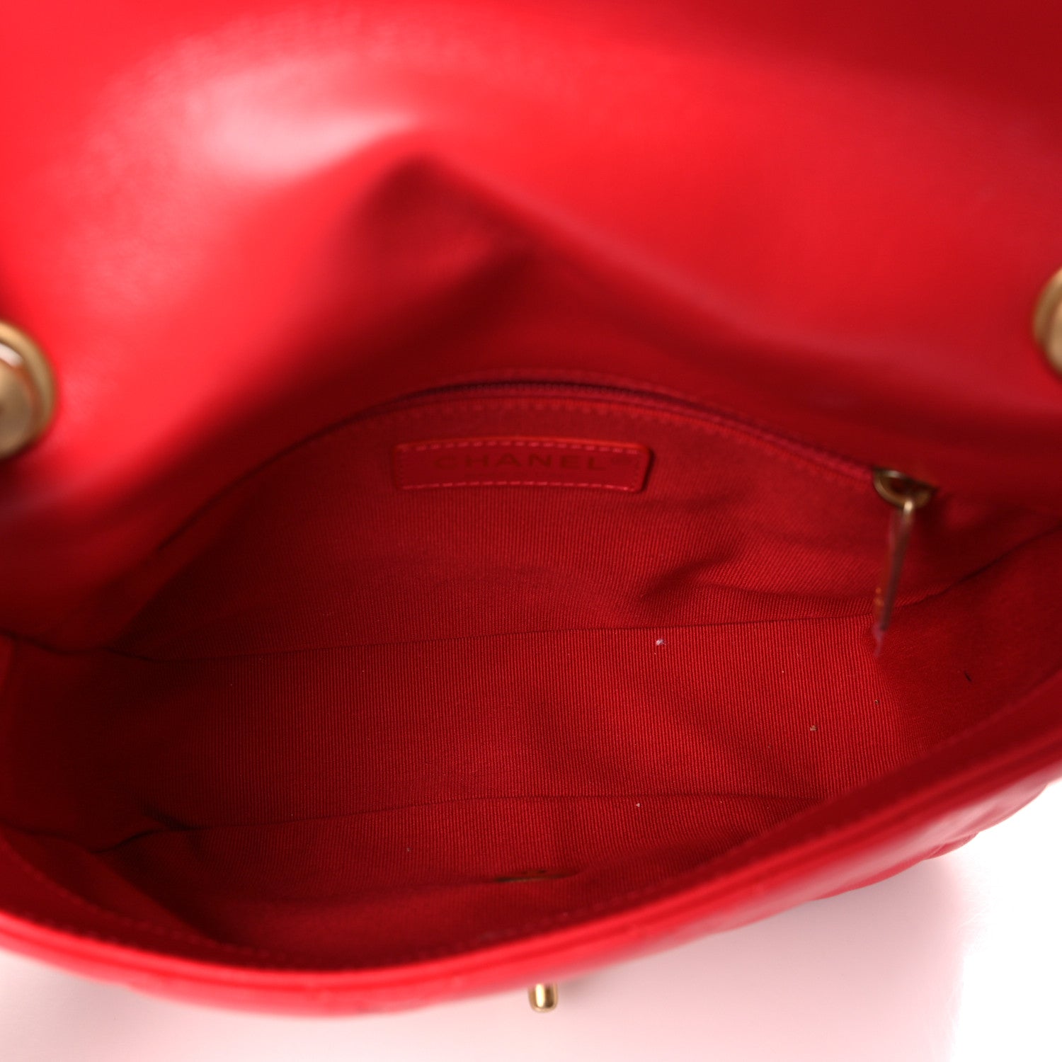 Chanel Lambskin Quilted Small Lacquered Chain Flap Red 5 of 9