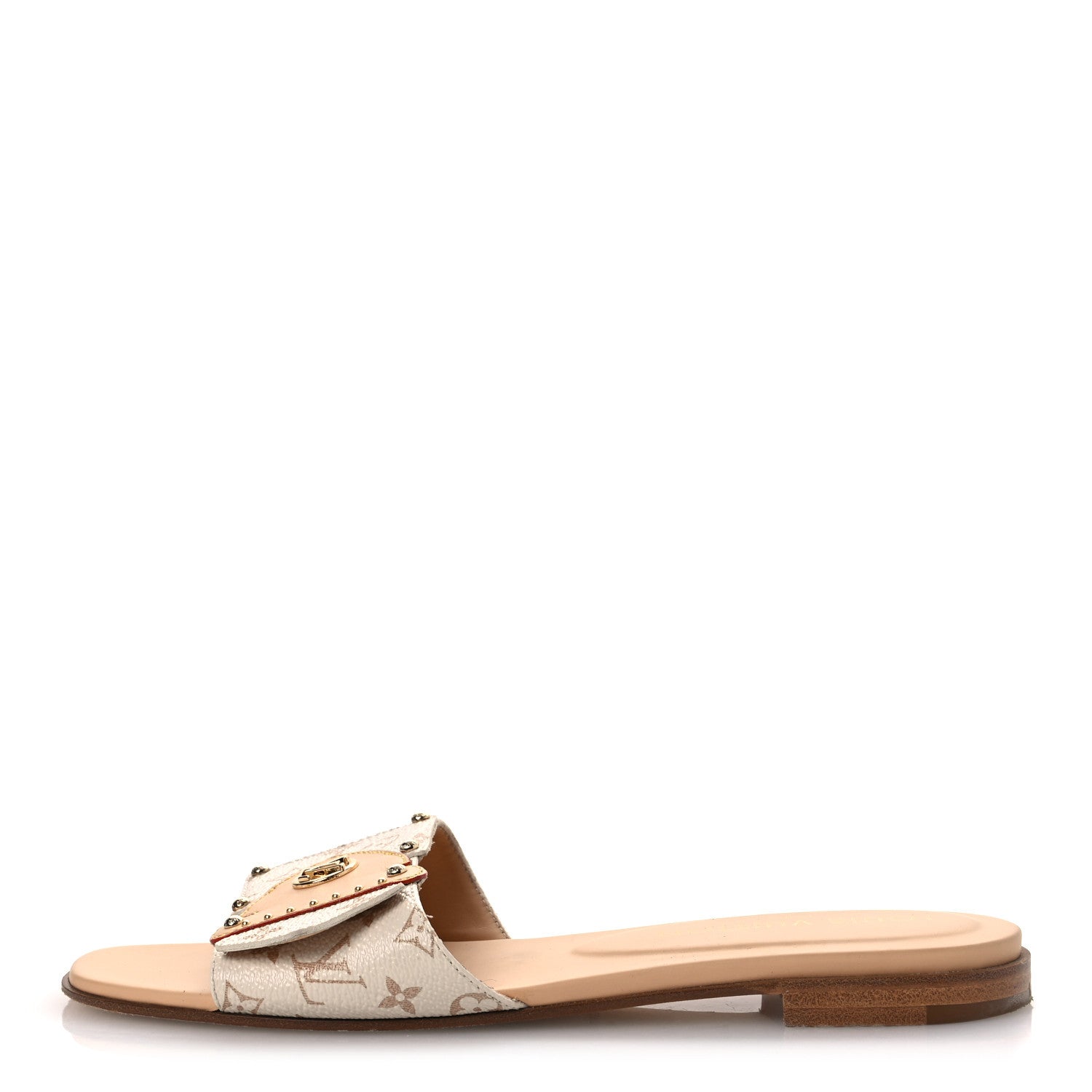 Louis Vuitton Monogram LV Frame Flat Mule 38.5 Dune Beige 1773629