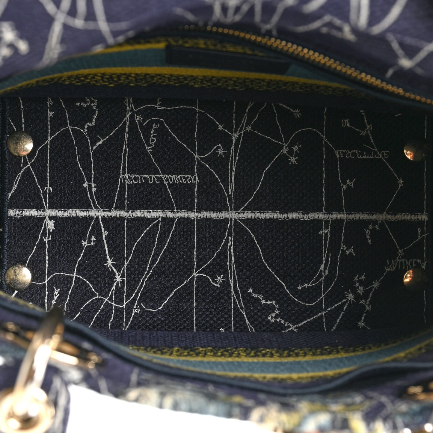 Canvas Embroidered Zodiac Medium Lady D-Lite Blue Multicolor