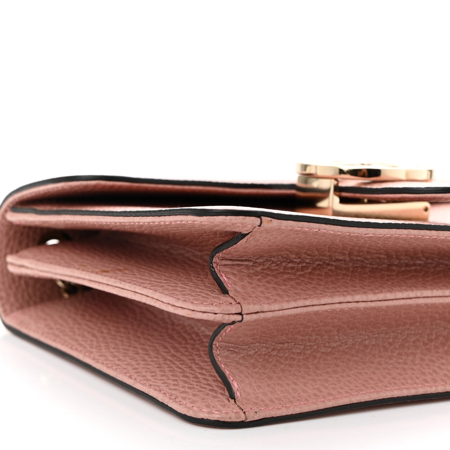 Dollar Calfskin Small Interlocking G Shoulder Bag Soft Pink