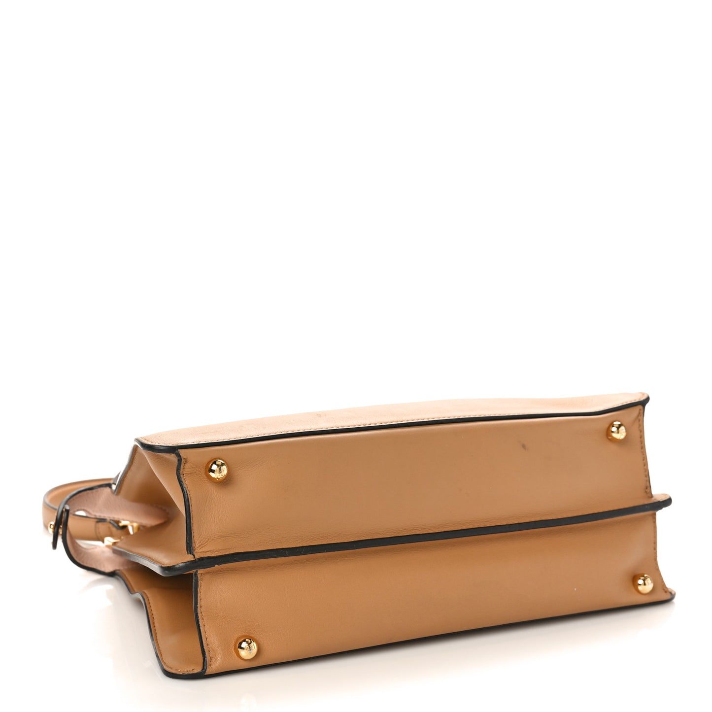 Vitello Seta Shiny Nappa Medium Peekaboo I SEE U Satchel Miele Scuro Light Rose