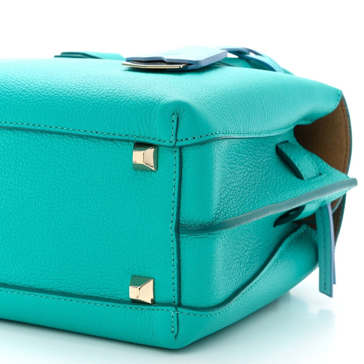 Grained Calfskin Mini Milla Tote Oasis Green