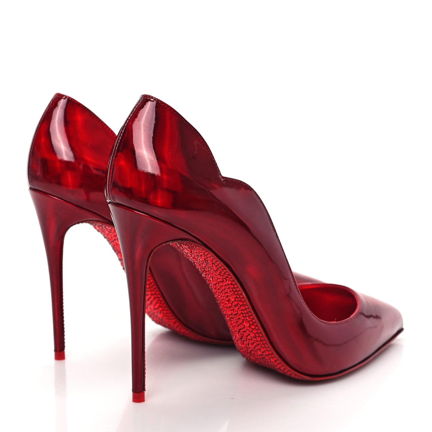Metallic Patent Psychic Crystal Strass Hot Chick Pumps 37.5 Loubi