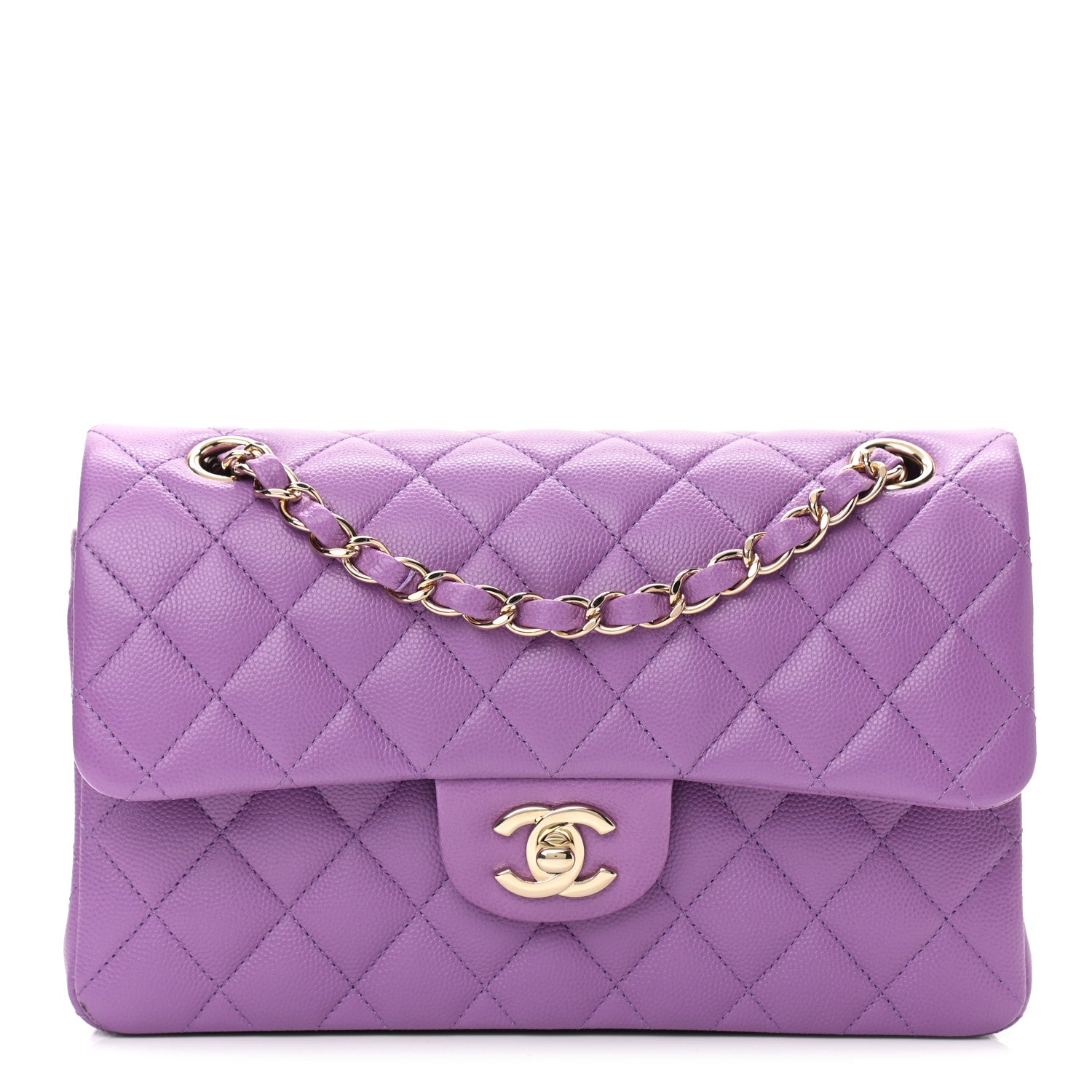 Chanel Caviar Quilted Small Double Flap Purple 1 of 9