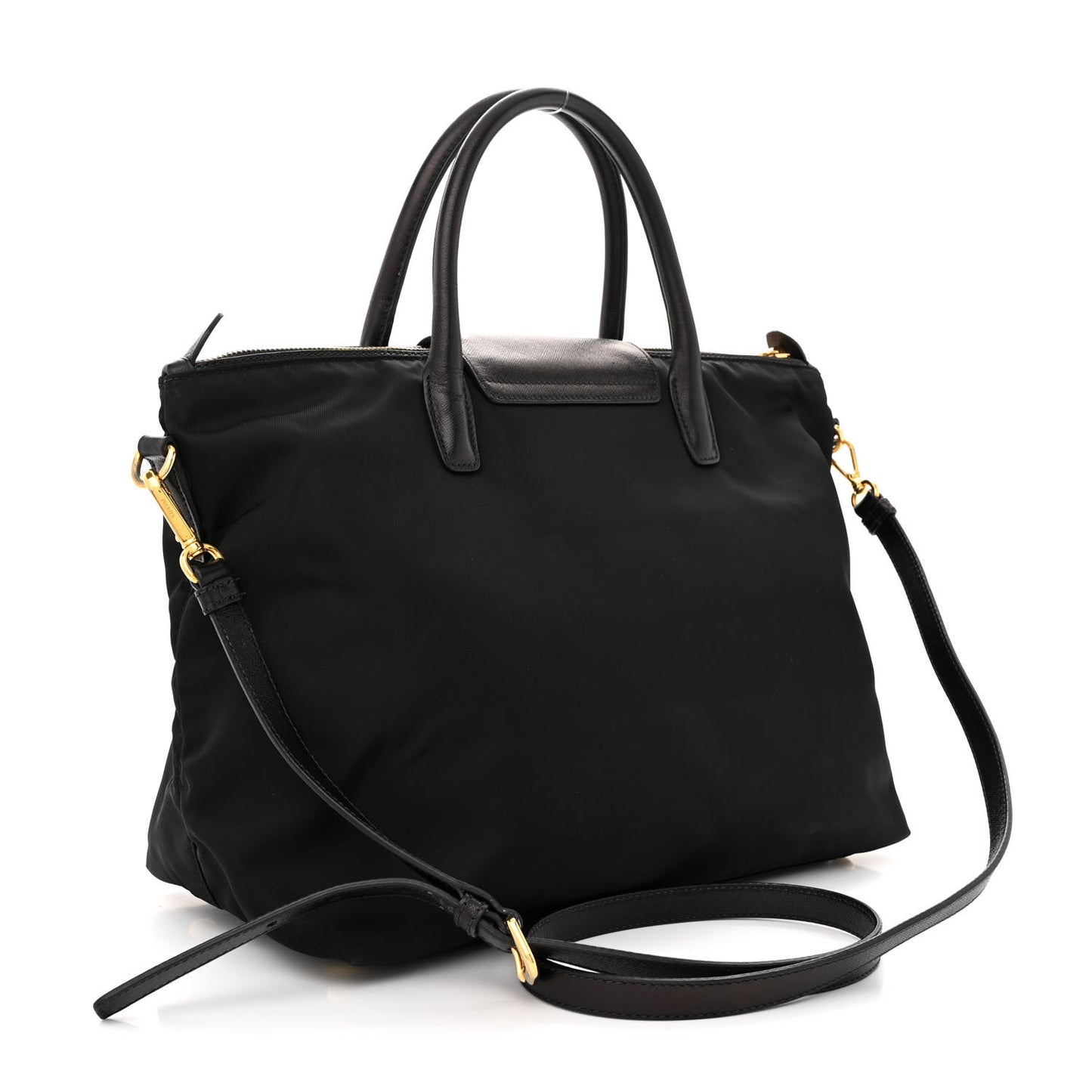 Tessuto Nylon Saffiano Tote Black