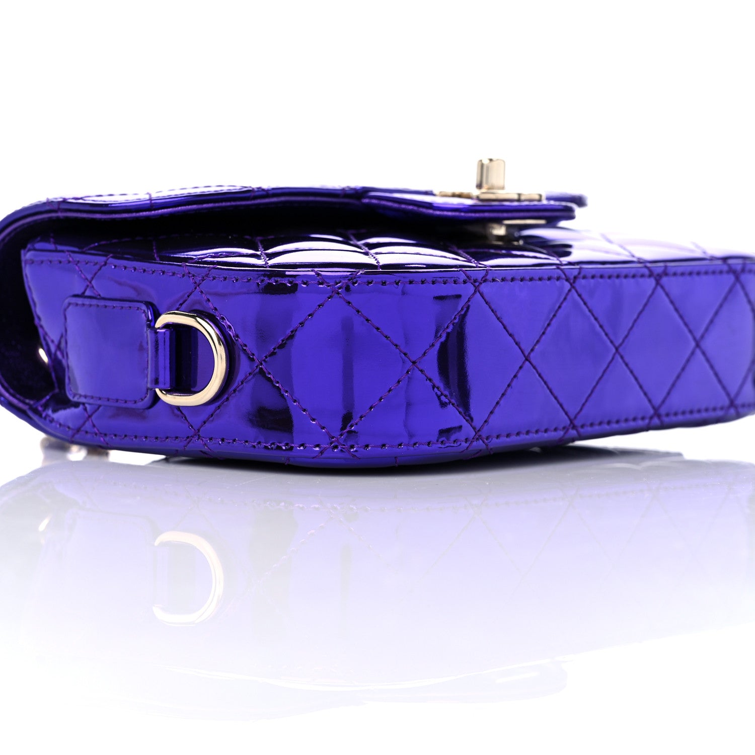 Chanel Mirror Calfskin Quilted Mini Rectangular Flap Purple 8 of 10