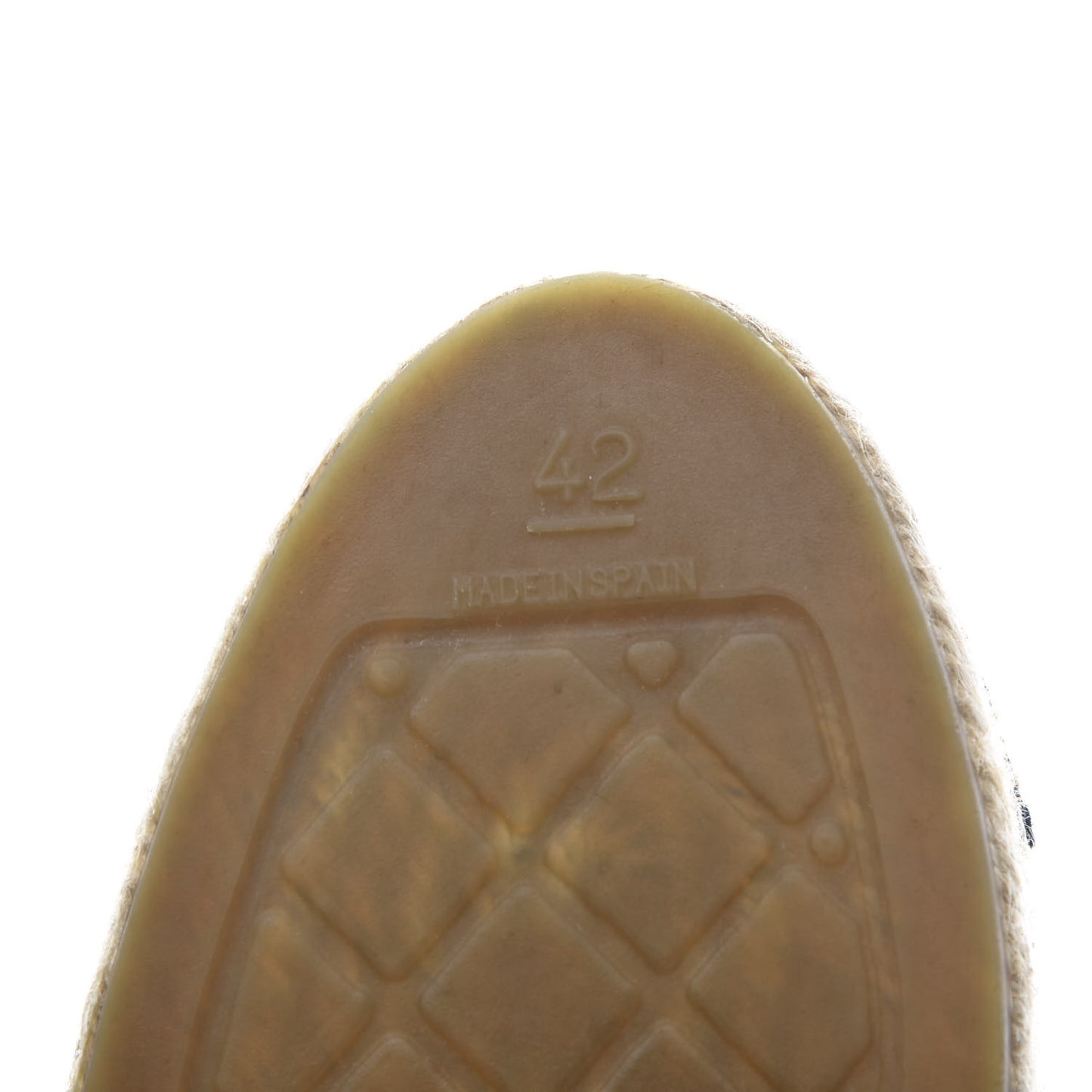 Laminated Lambskin Grosgrain CC Espadrilles 42 Gold Black