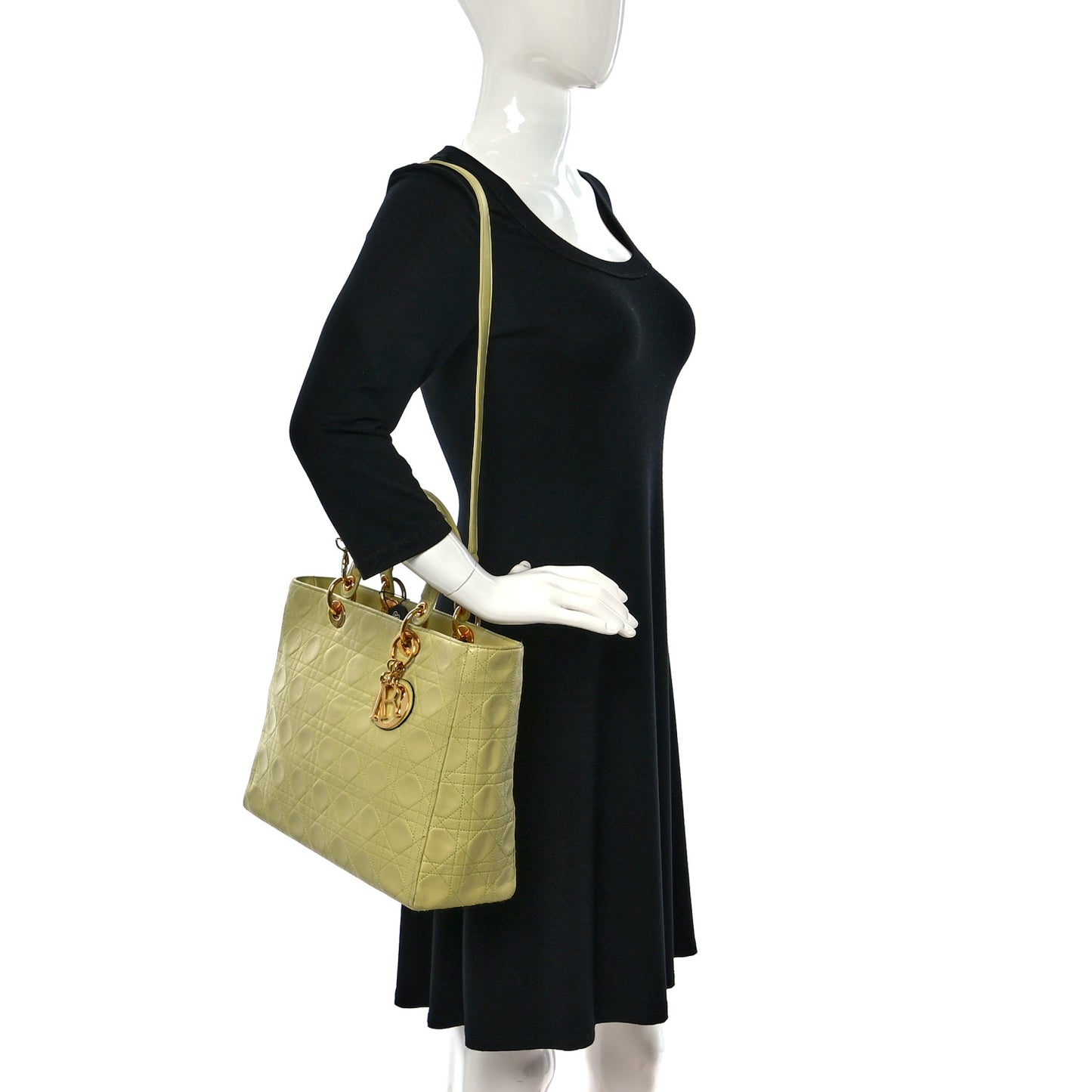 Lambskin Cannage Large Lady Dior Light Green