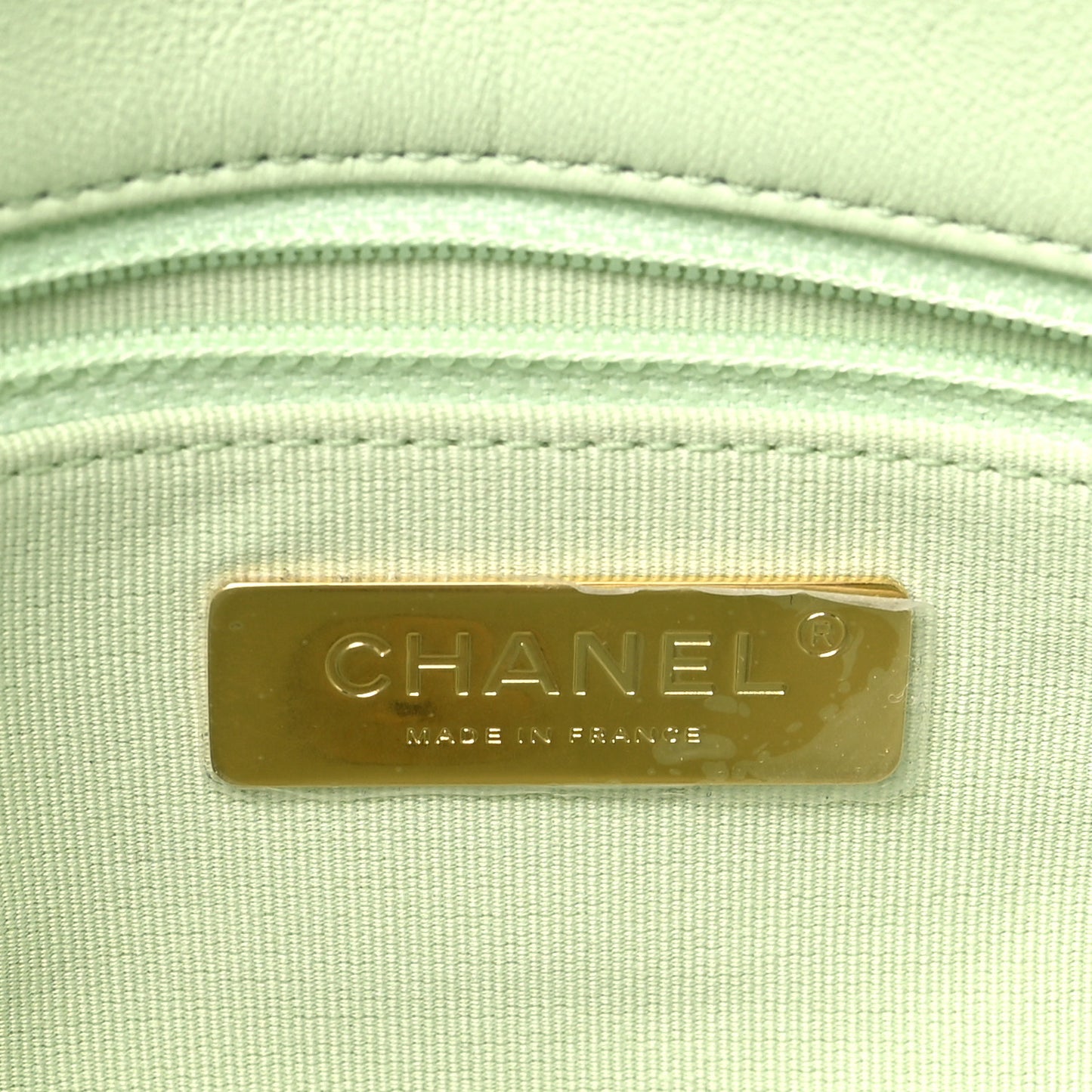Lambskin Quilted Medium Chanel 19 Flap Light Green