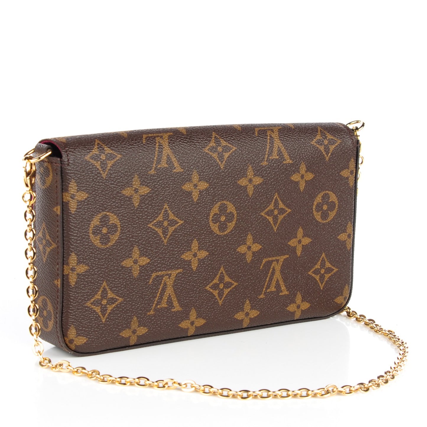 Monogram Pochette Felicie Chain Wallet Fuchsia