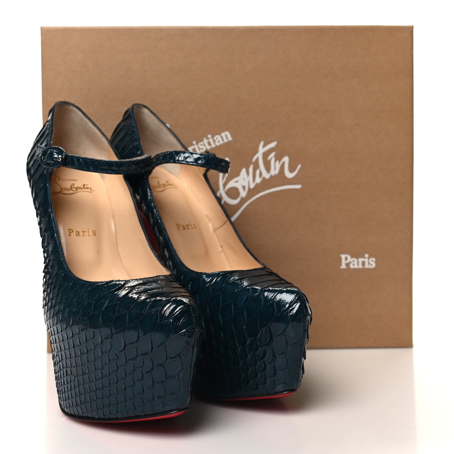 Snakeskin Lady Daf 160 Pumps 39.5 Blue Khol