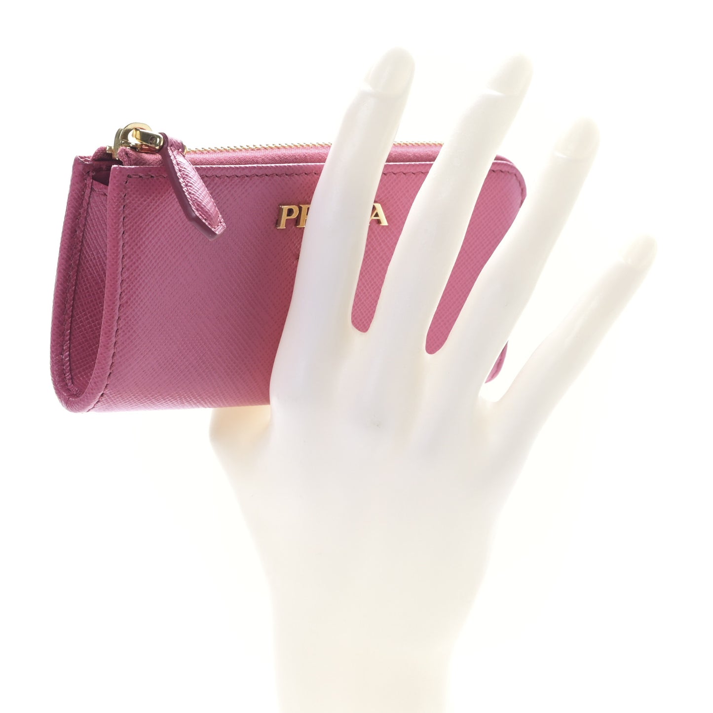 Saffiano Metal Zip Around Key Holder Ibisco