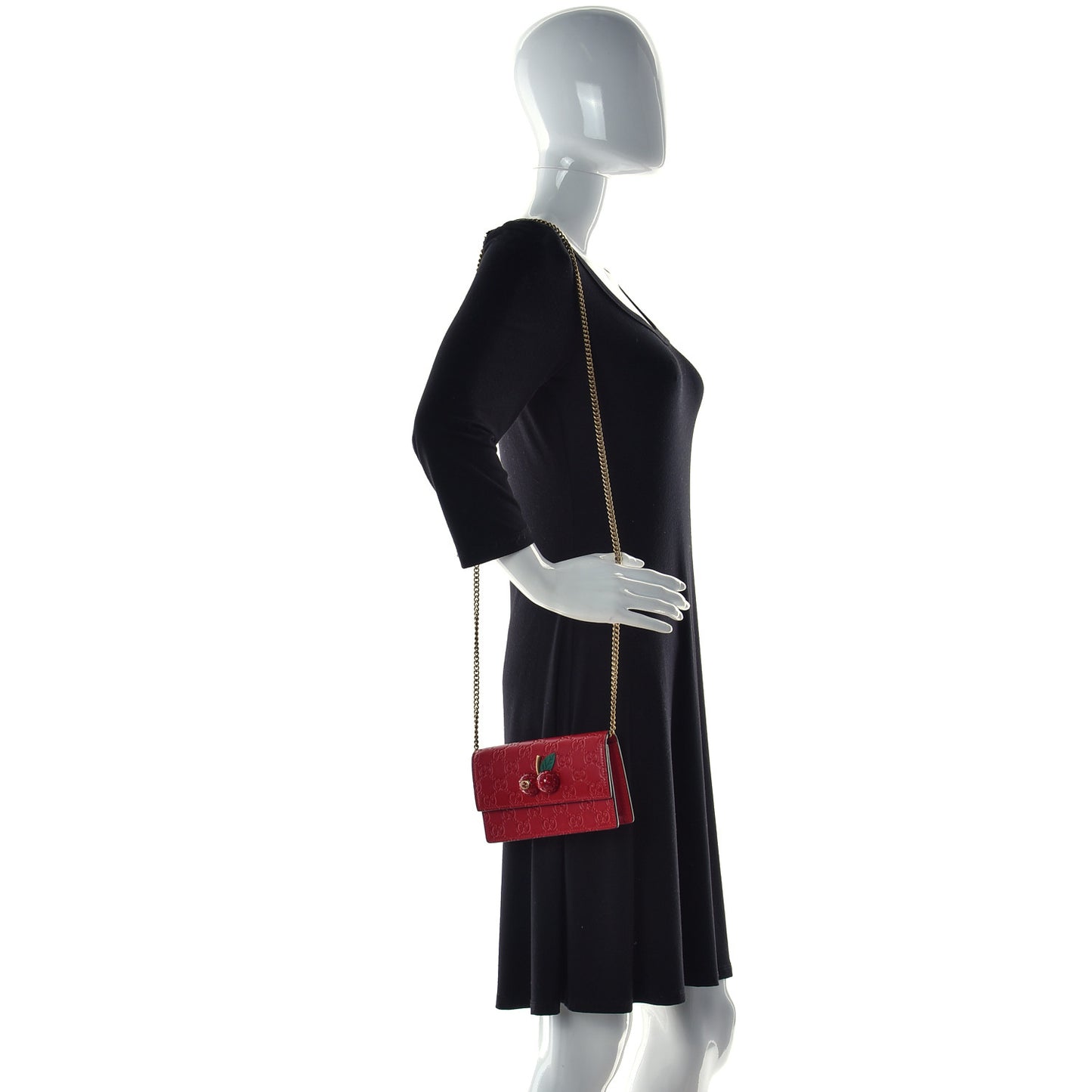 Guccissima Mini Cherry Chain Bag Hibiscus Red