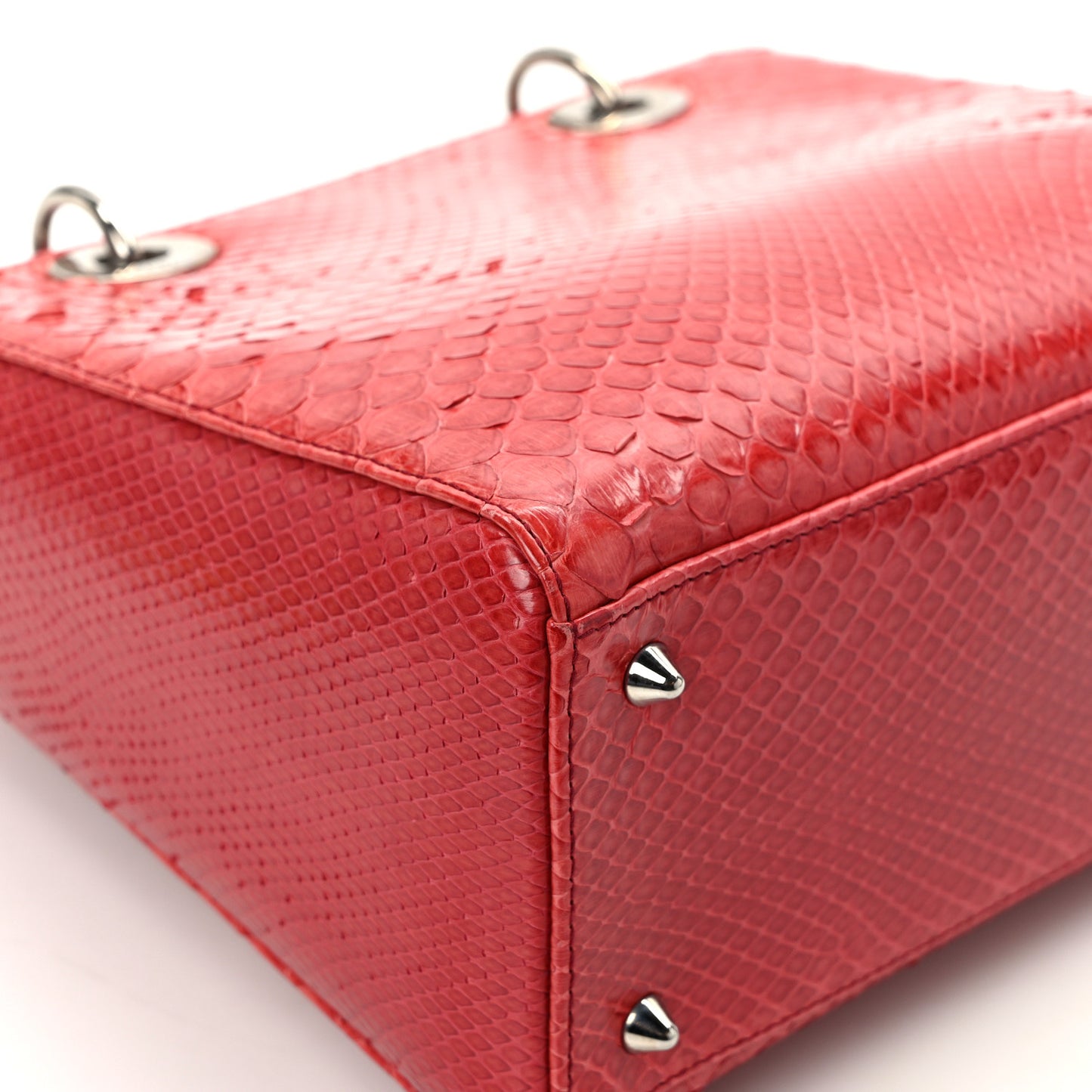 Snakeskin Medium Lady Dior Red