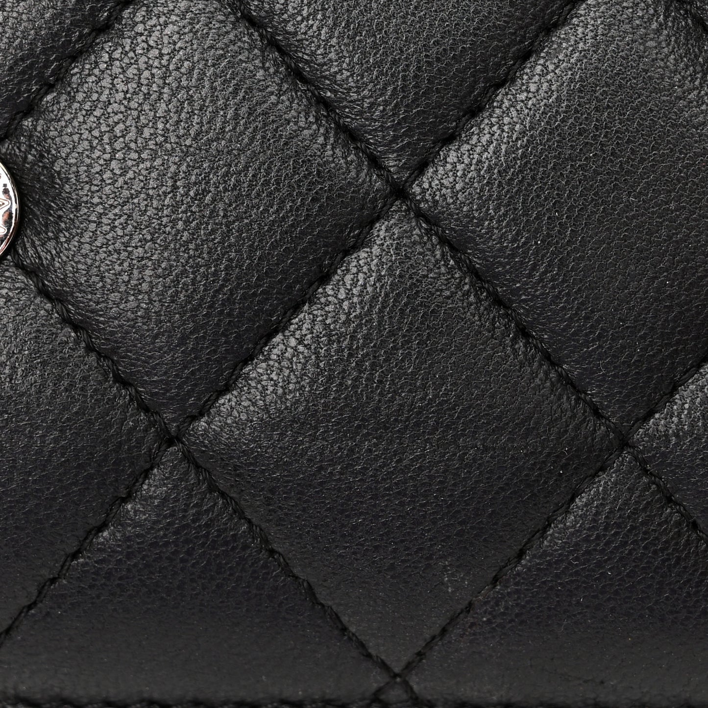 Lambskin Quilted Boy Wallet On Chain WOC Black