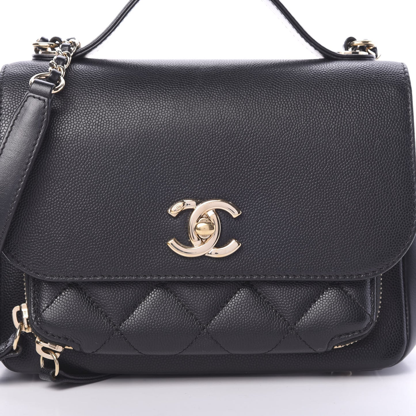 Caviar Quilted Small Business Affinity Flap Black