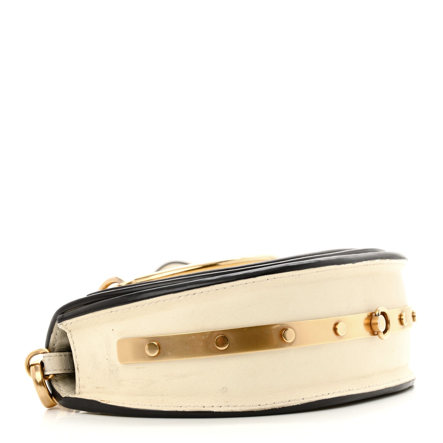 Calfskin Small Nile Bracelet Minaudiere Bag Off White