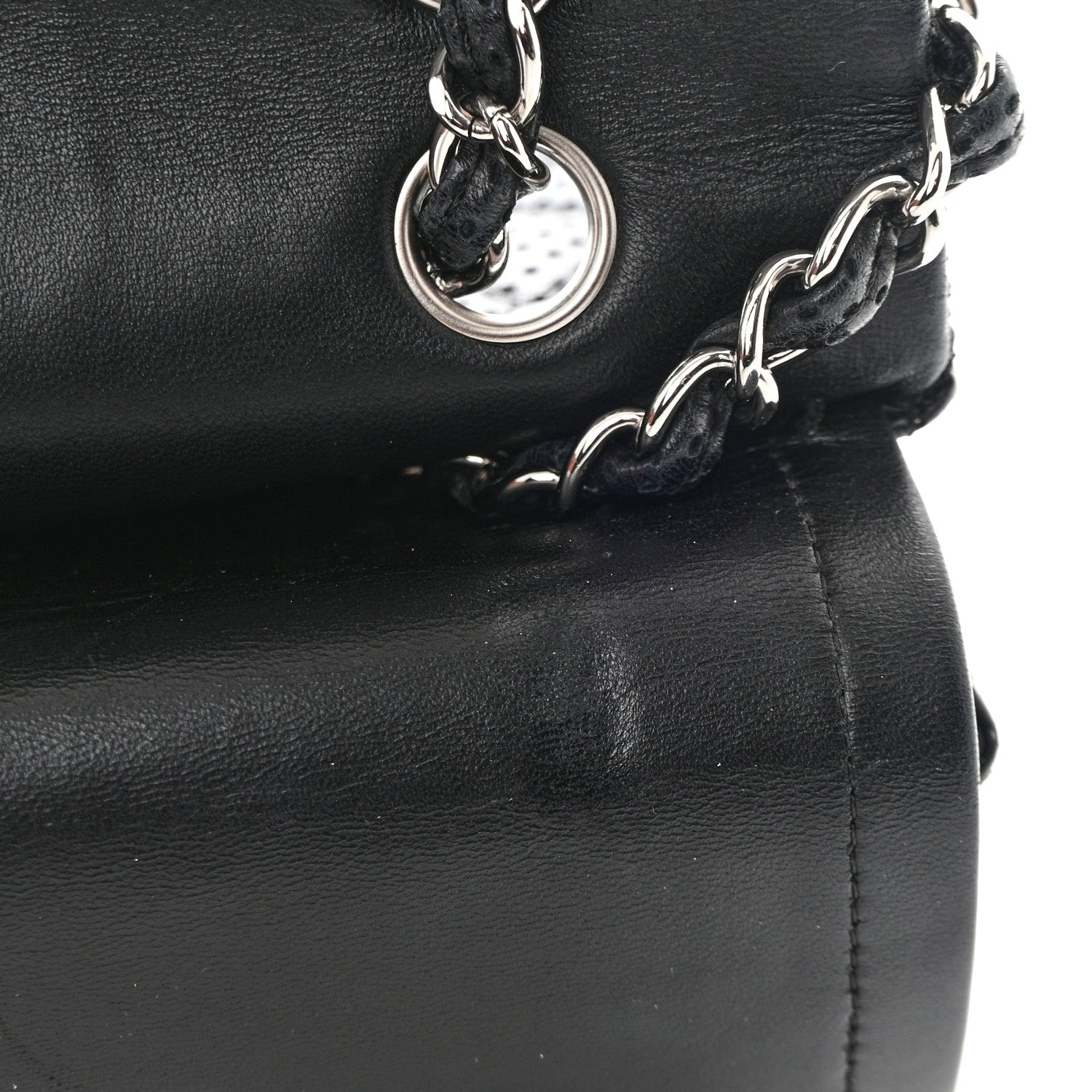 Chanel Lambskin Perforated Medium Double Flap Black 16 of 18