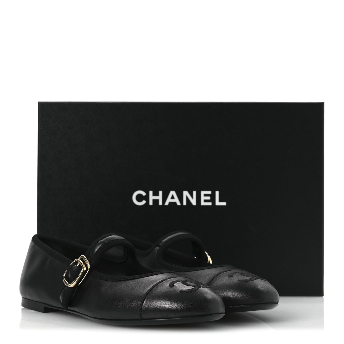 Lambskin Mary Jane Flats 37.5 Black