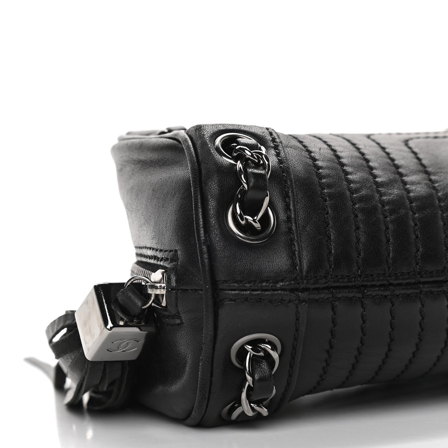 Lambskin Small Tassel Shoulder Bag Black
