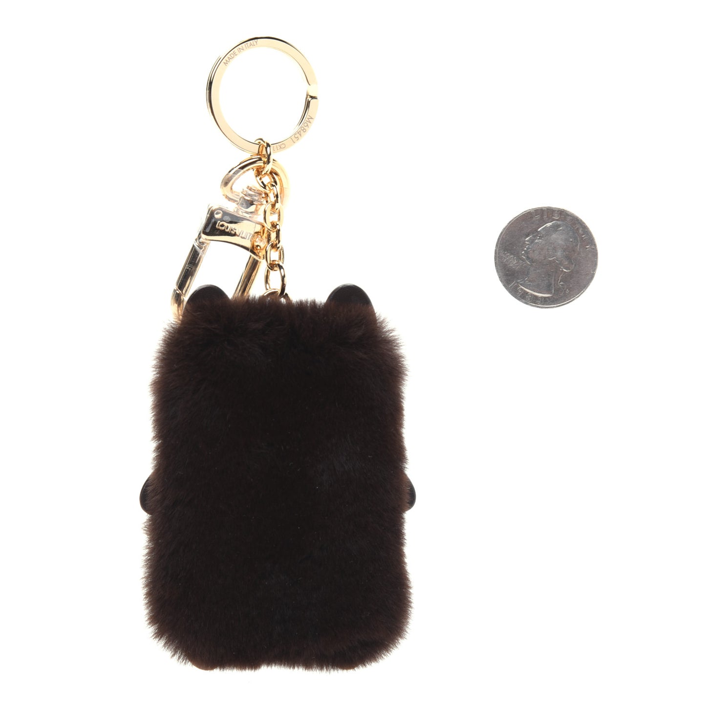 Wild Fur Monogram Eye-Trunk Bear Bag Charm