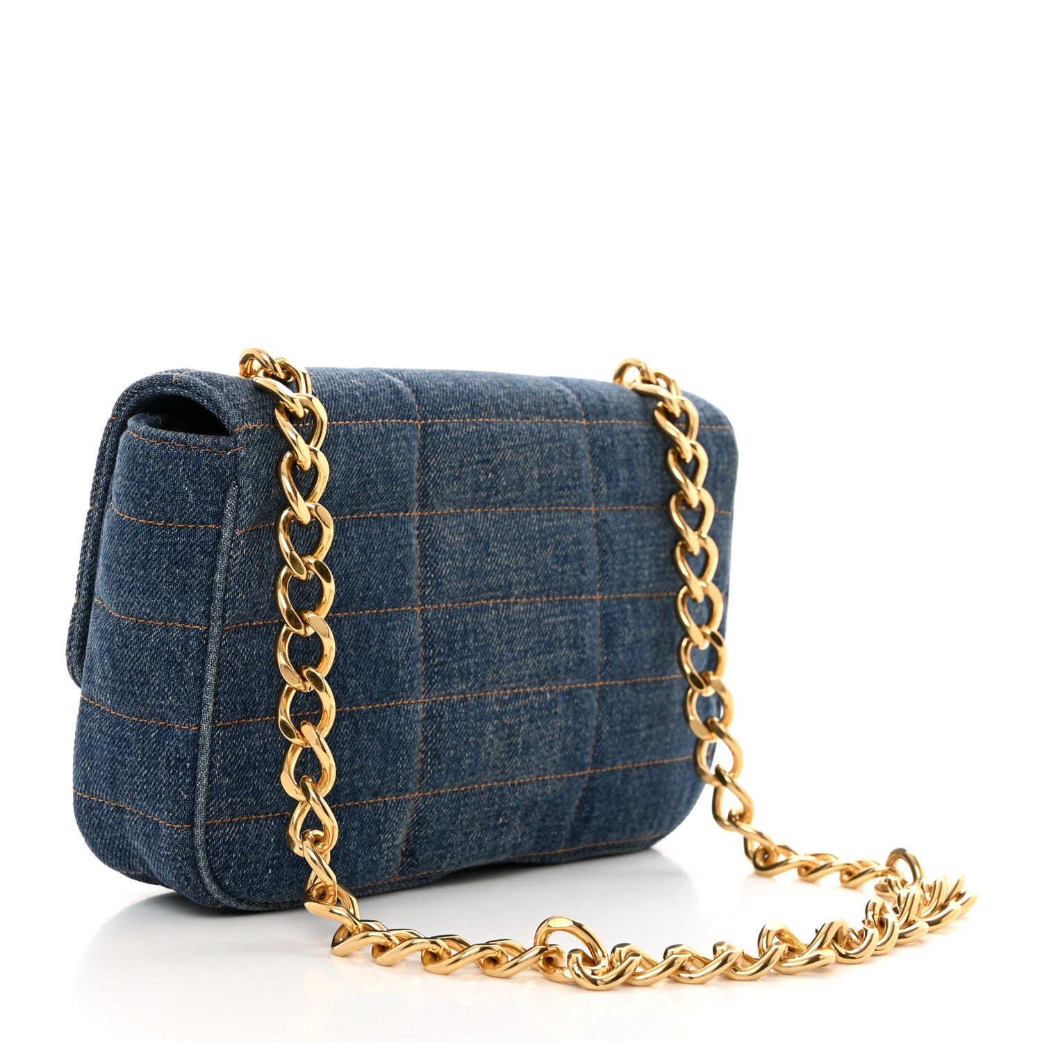 Celine Denim Matelasse Chain Shoulder Bag Blue 2 of 11