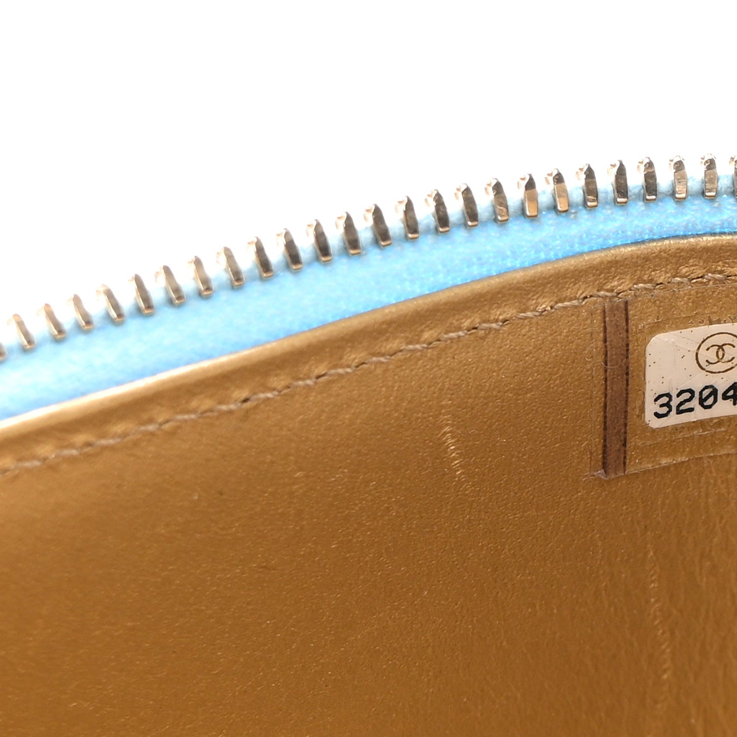 Lambskin Quilted Pearl Crush Mini Vanity Case With Chain Light Blue