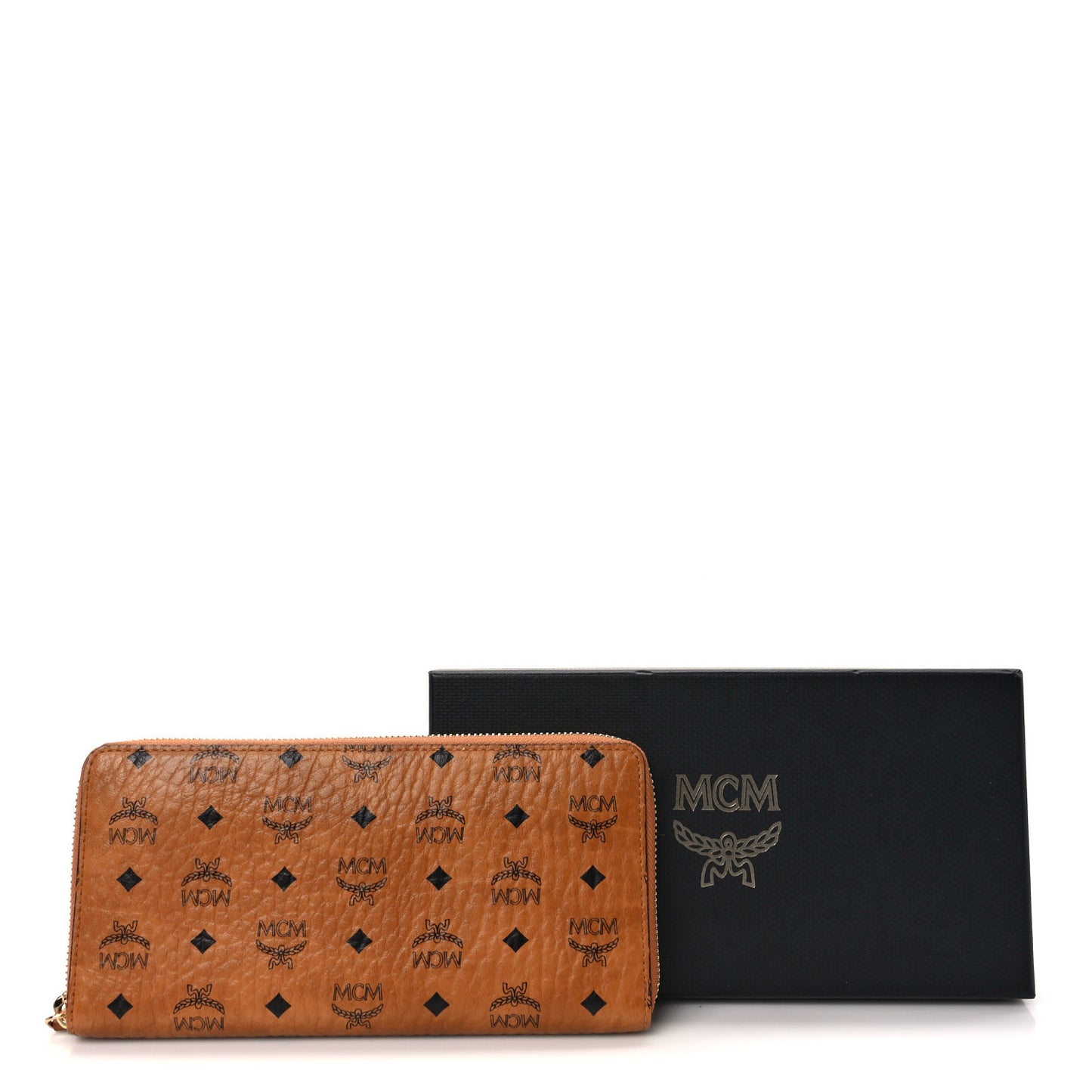 Visetos Large Zip Around Wallet Cognac
