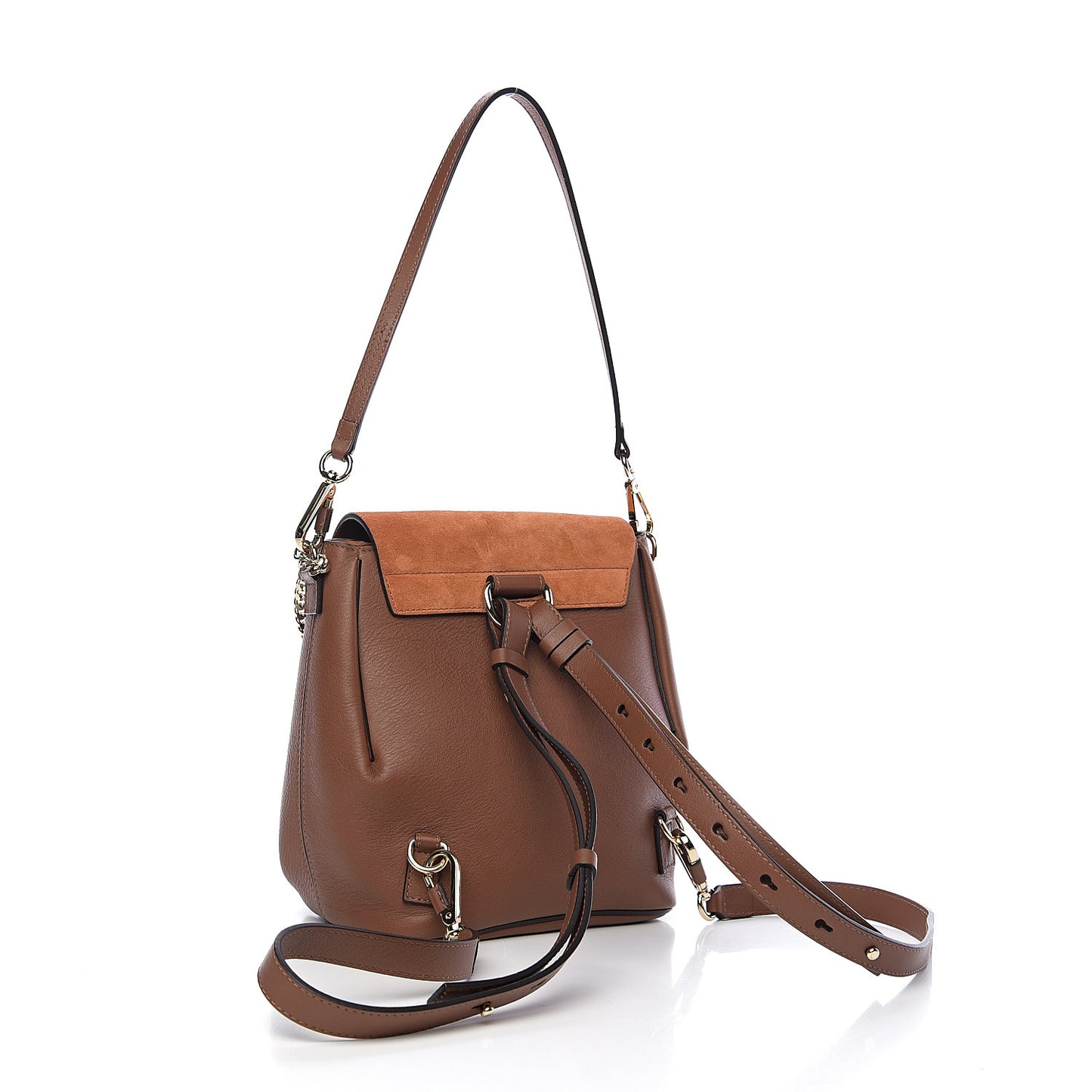 Suede Calfskin Small Faye Backpack Tan
