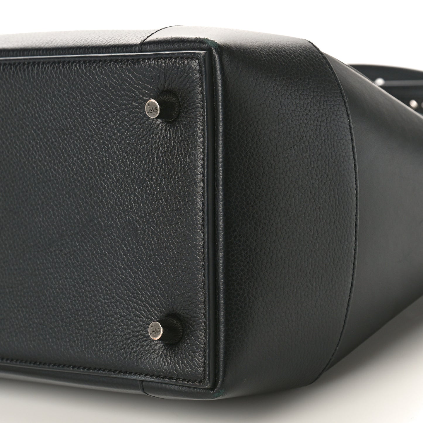 Grained Calfskin Spike Large Eloise Tote Black