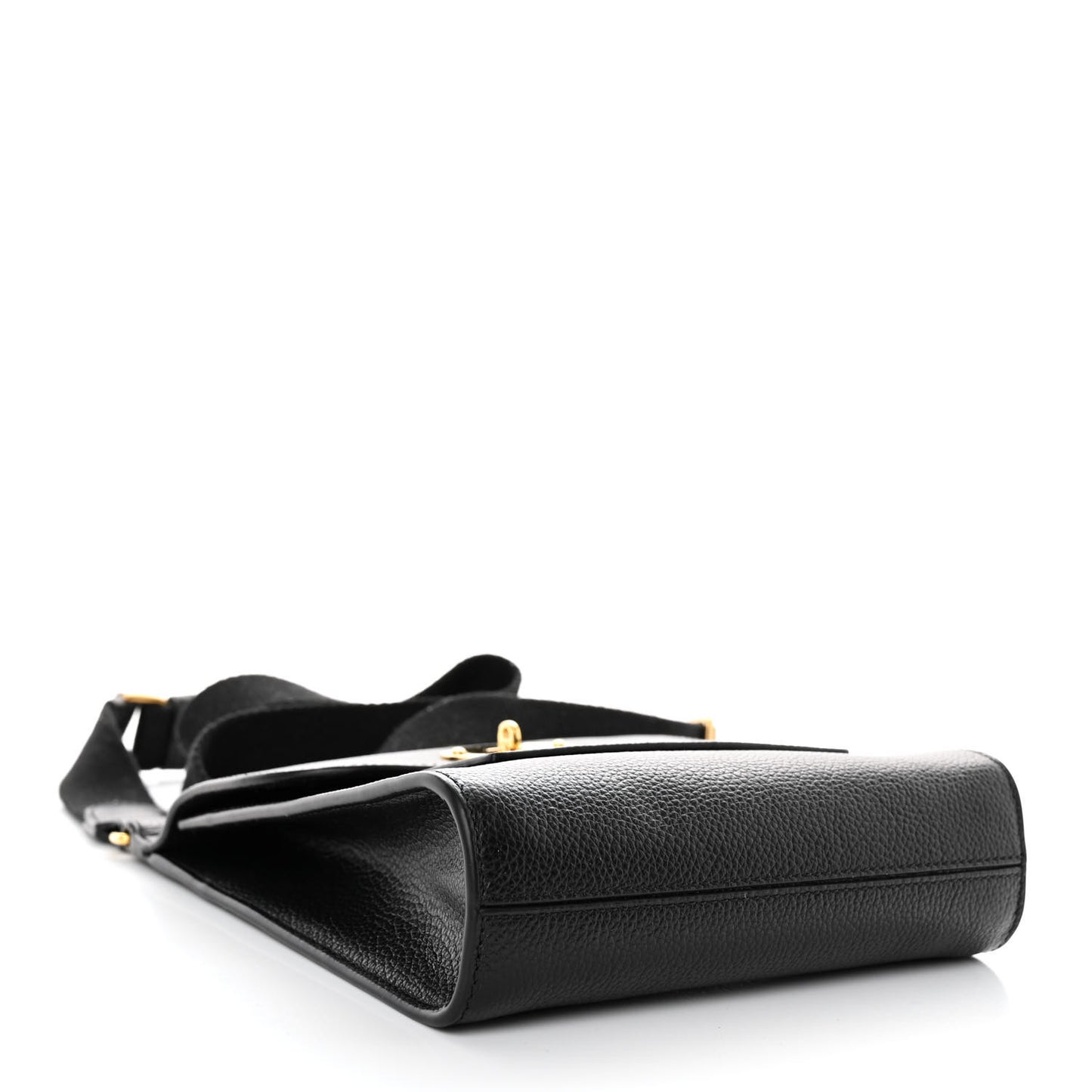 Natural Grain Calfskin Antony Messenger Crossbody Black