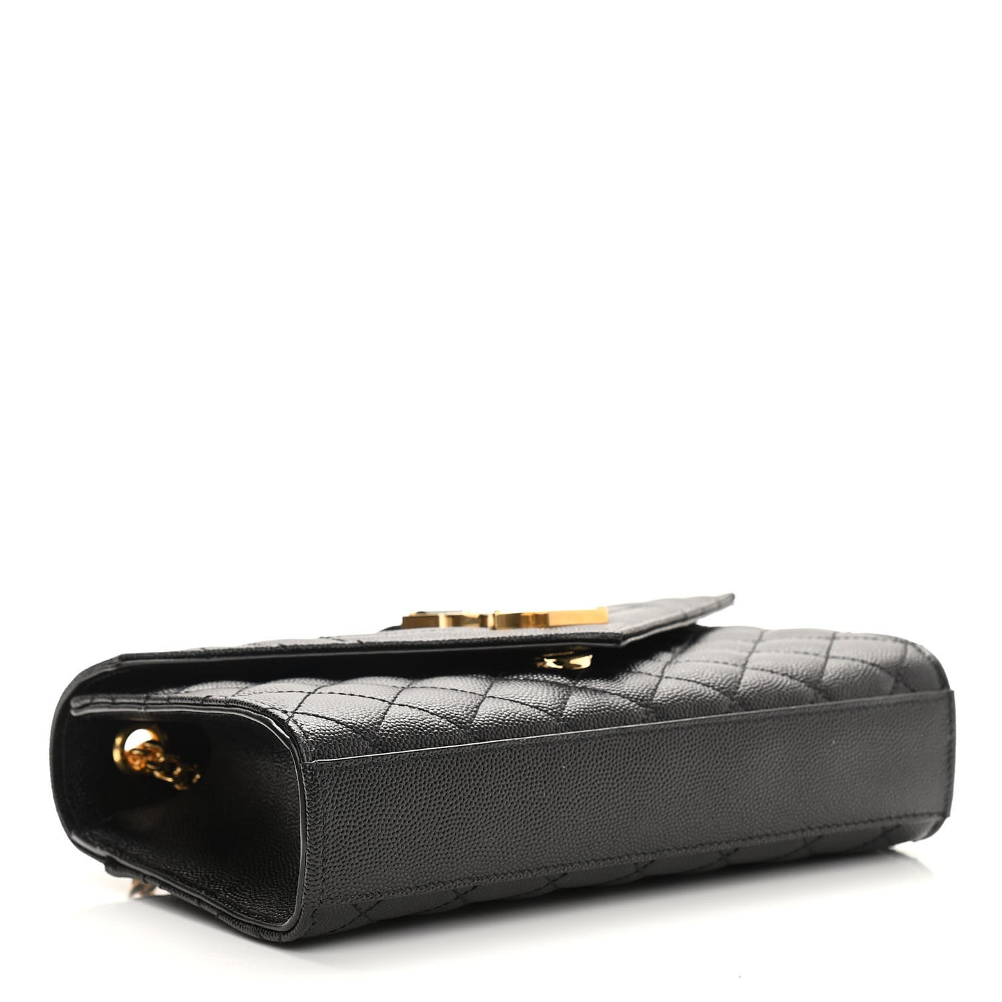 Grain De Poudre Textured Mixed Matelasse Triquilt Small Monogram Satchel Black