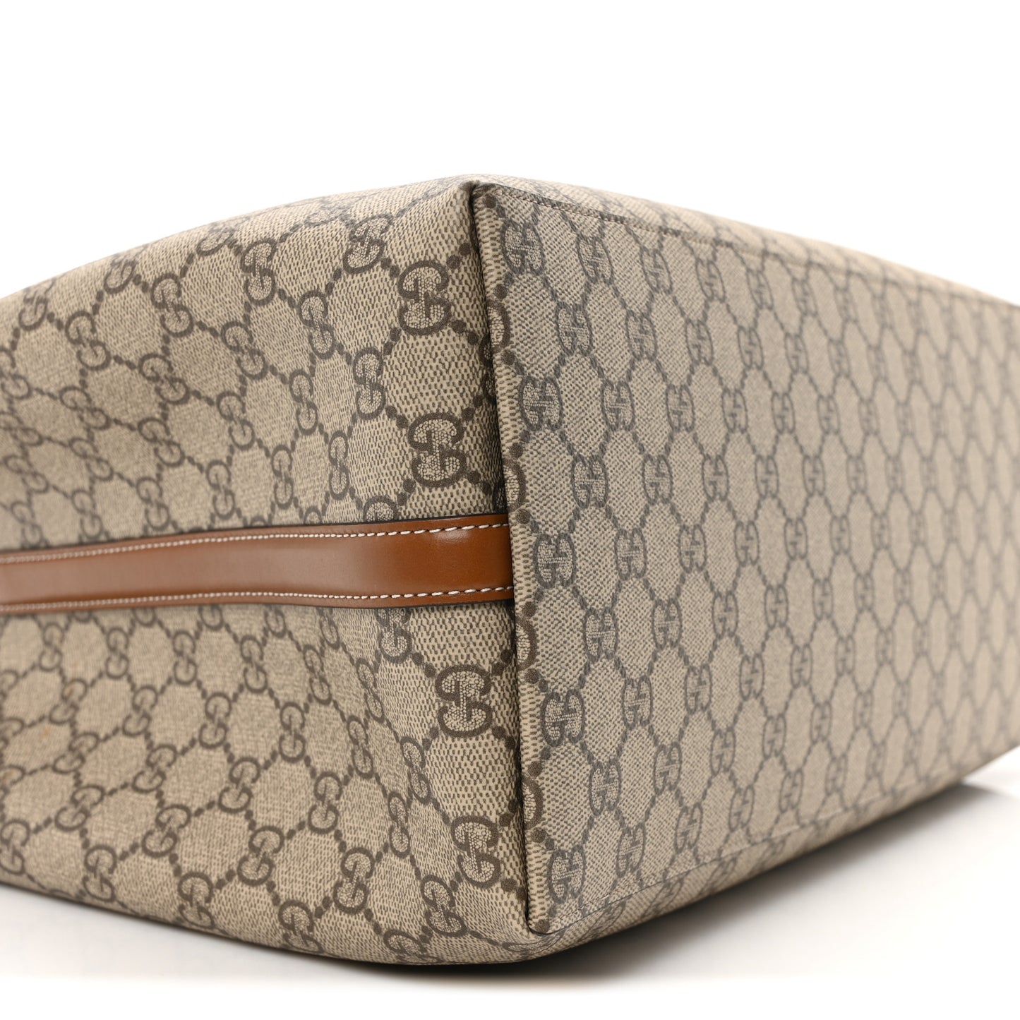 GG Supreme Monogram Emblem Medium Tote Bag Beige Dark Brown