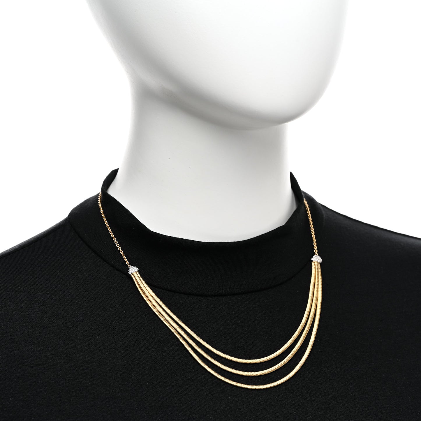 18K Yellow Gold Diamond 5 Strand Cairo Necklace