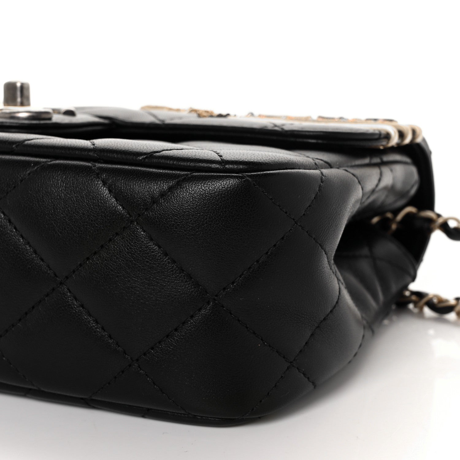 Chanel Lambskin Quilted Small Coco Clips Single Flap Black 5 of 8