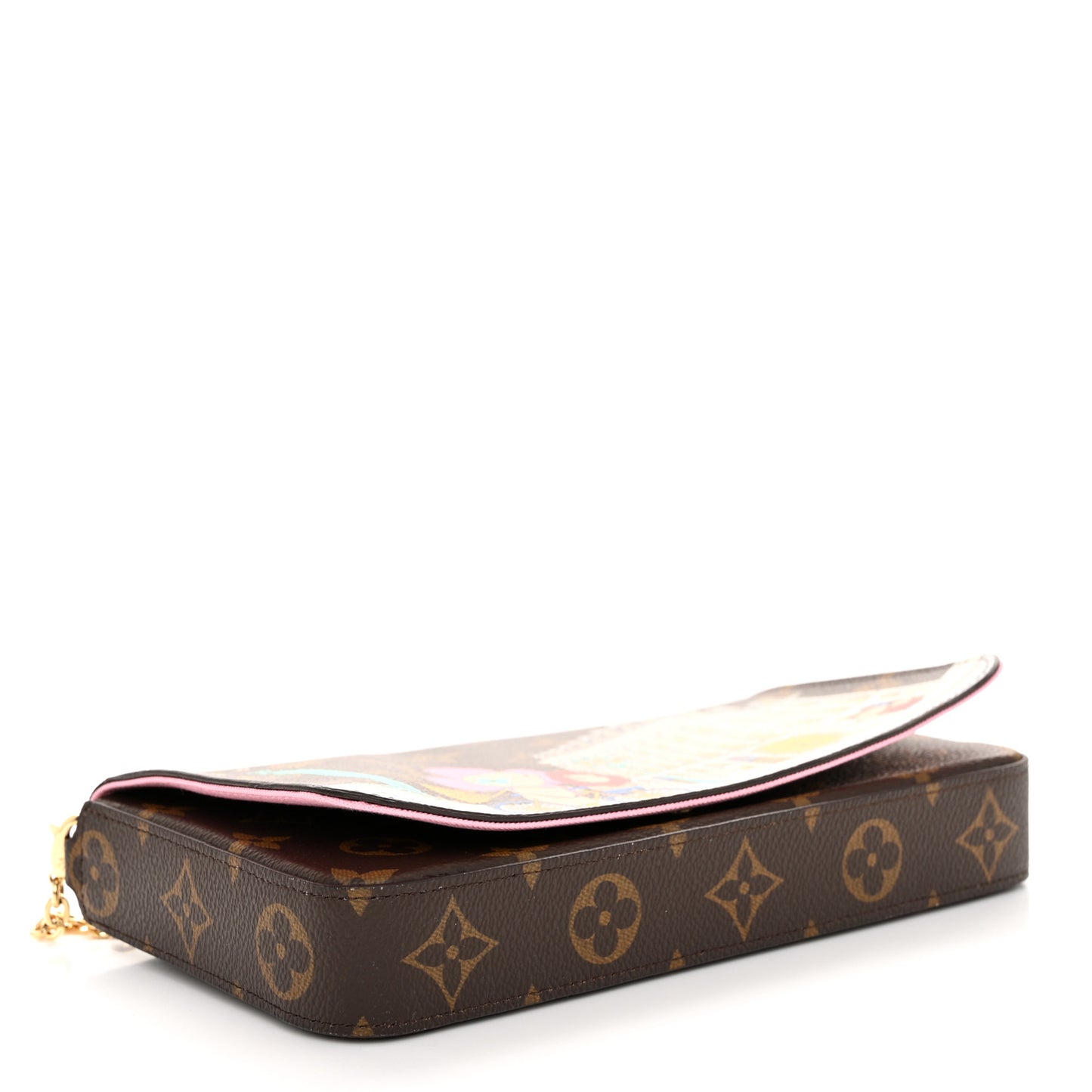 Monogram 2022 Christmas Animation Paris Pochette Felicie Chain Wallet Pink