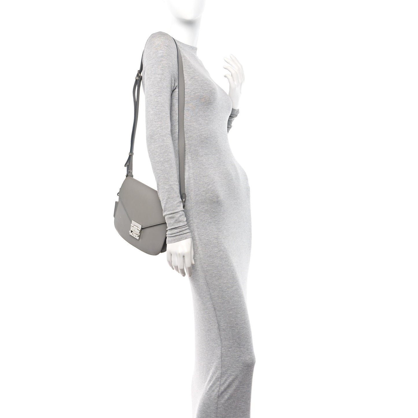 Grained Calfskin Patricia Park Avenue Crossbody Bag Arch Grey