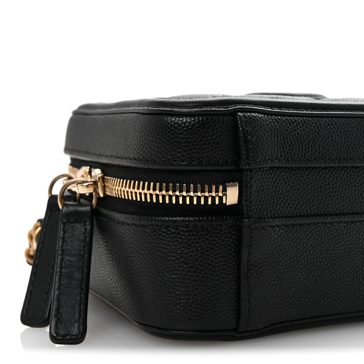 Caviar Quilted Small CC Filigree Vanity Case Black