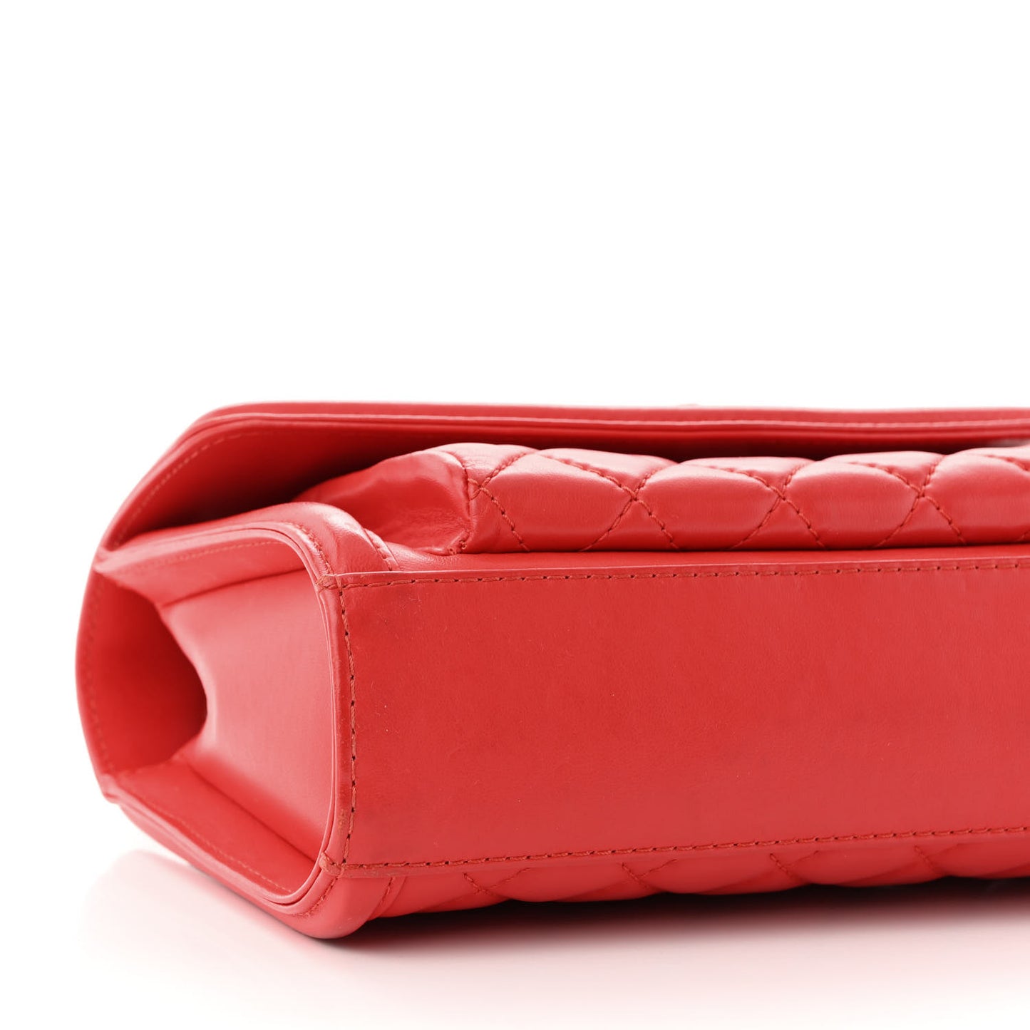 Lambskin Quilted Small Geometric Flap Red